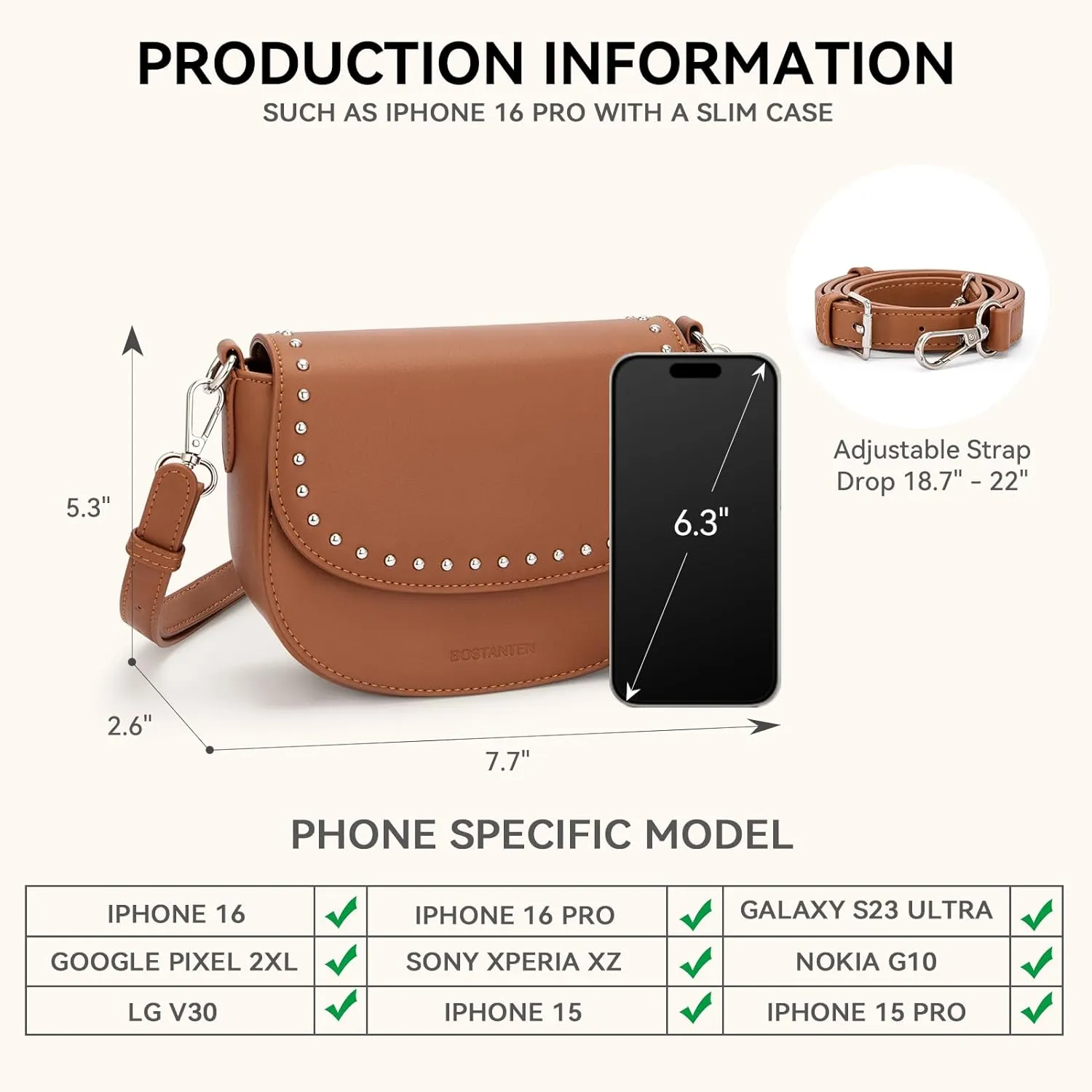 BOSTANTEN Small Crossbody Bags for Women Trendy Vegan Leather Saddle Purse Flap Shoulder Handbags with Adjustable Strap