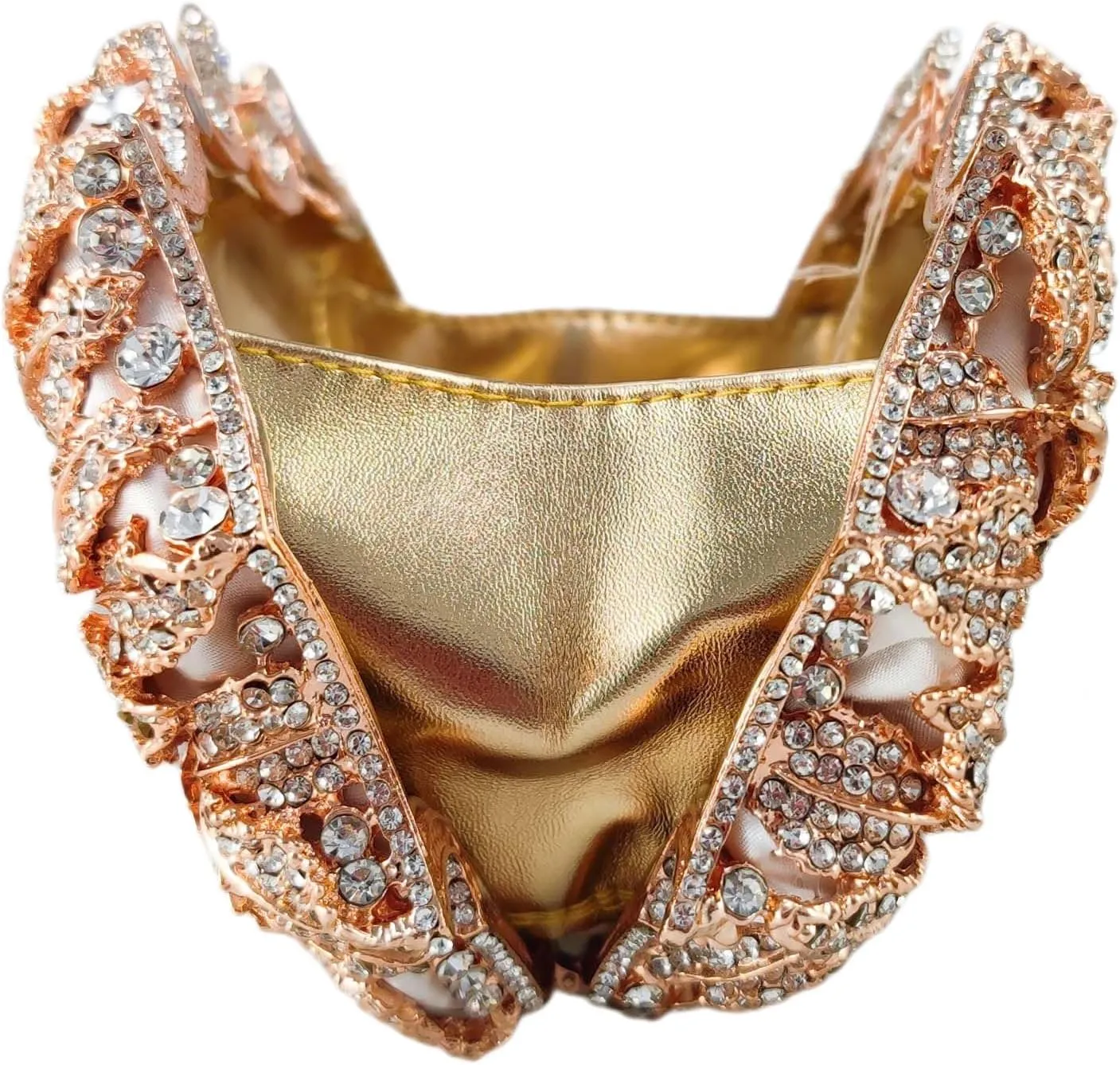Boutique De FGG Dazzling Flower Evening Bags For Women Formal Party Rhinestone Handbags Wedding Crystal Clutch Purse,Mini