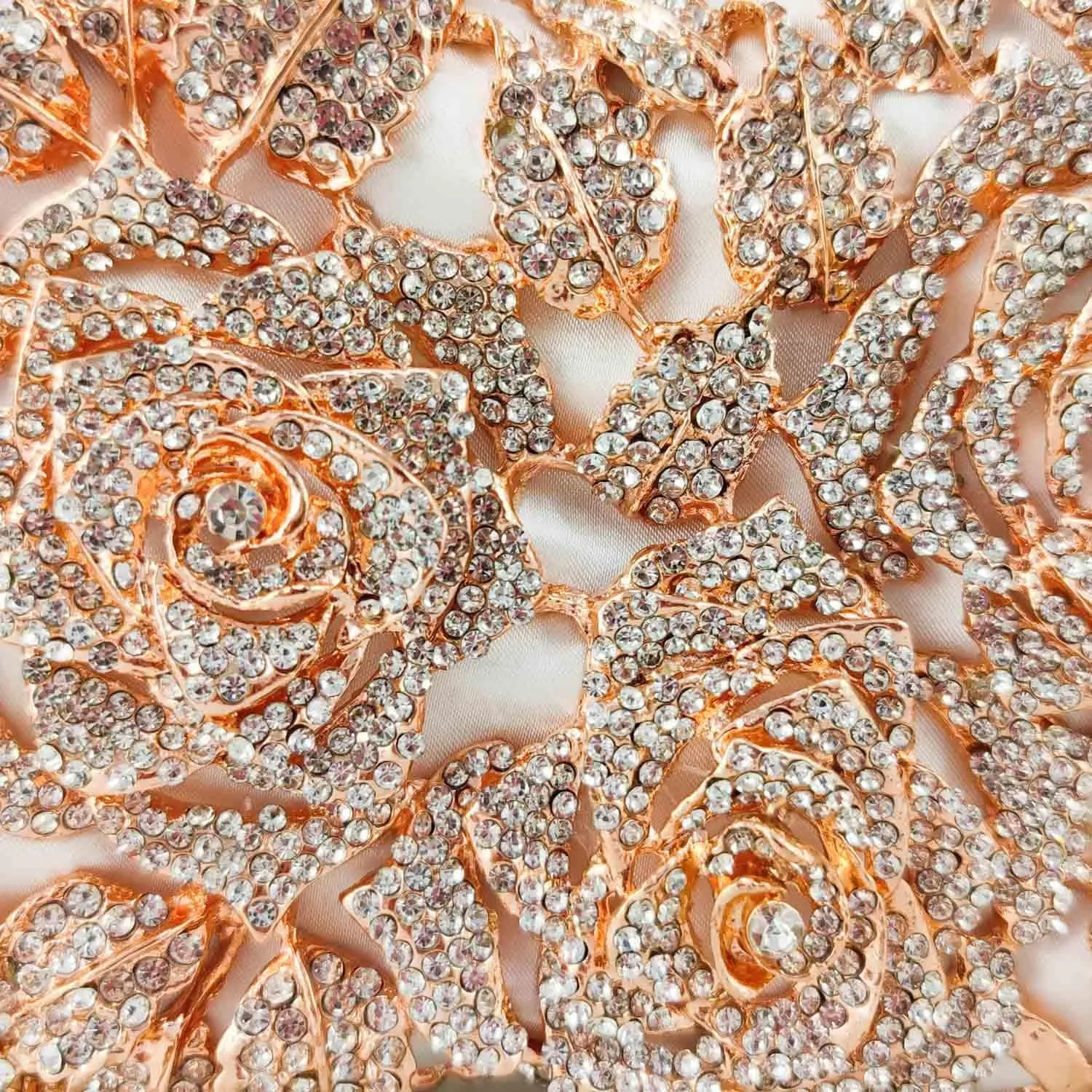 Boutique De FGG Dazzling Flower Evening Bags For Women Formal Party Rhinestone Handbags Wedding Crystal Clutch Purse,Mini