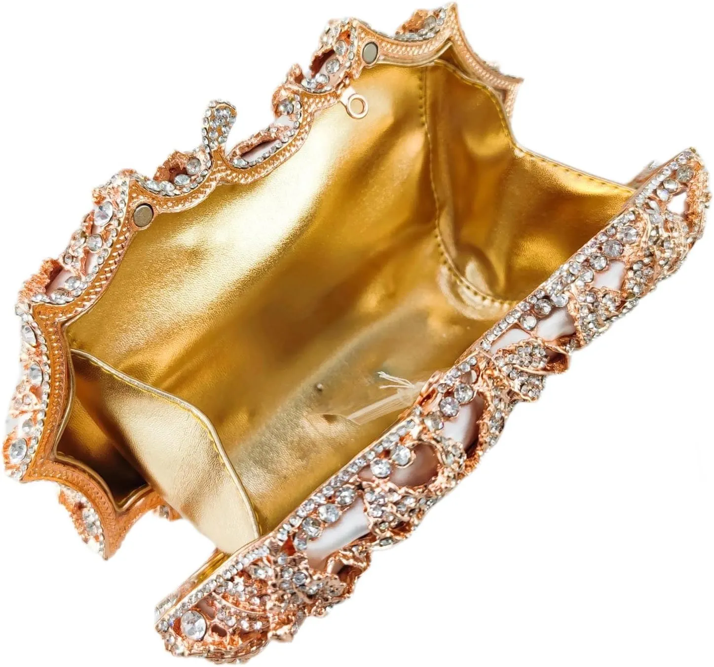 Boutique De FGG Dazzling Flower Evening Bags For Women Formal Party Rhinestone Handbags Wedding Crystal Clutch Purse,Mini