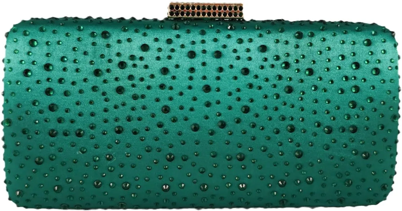 Boutique De FGG Elegant Women Crystal Clutch Purse Formal Evening Bags Wedding Handbags Cocktail Rhinestone Clutch Purse,Mini