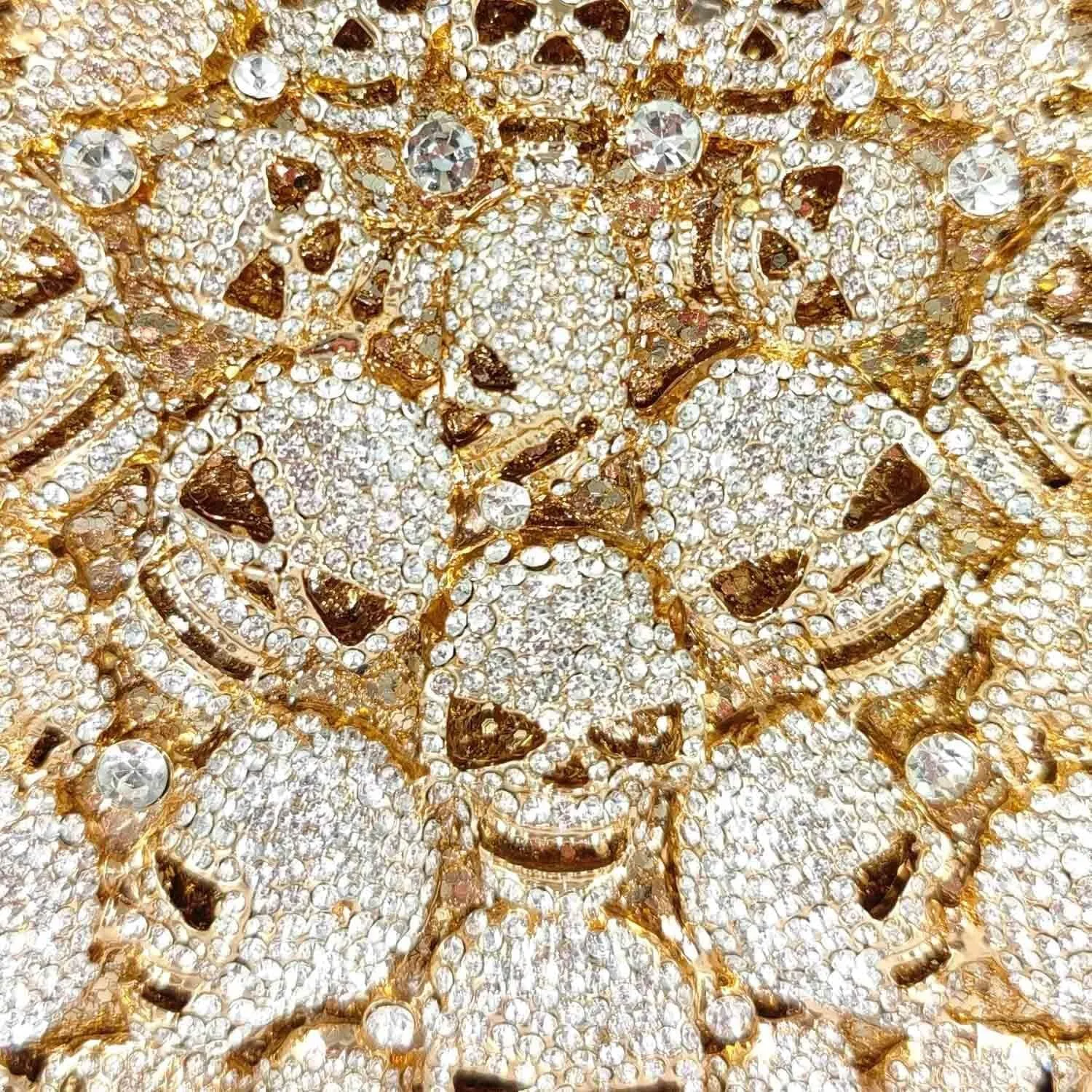 Boutique De FGG Skull Crystal Clutch Purse for Women Formal Rhinestone Clutch Evening Bag Halloween Minaudiere Handbag,Mini