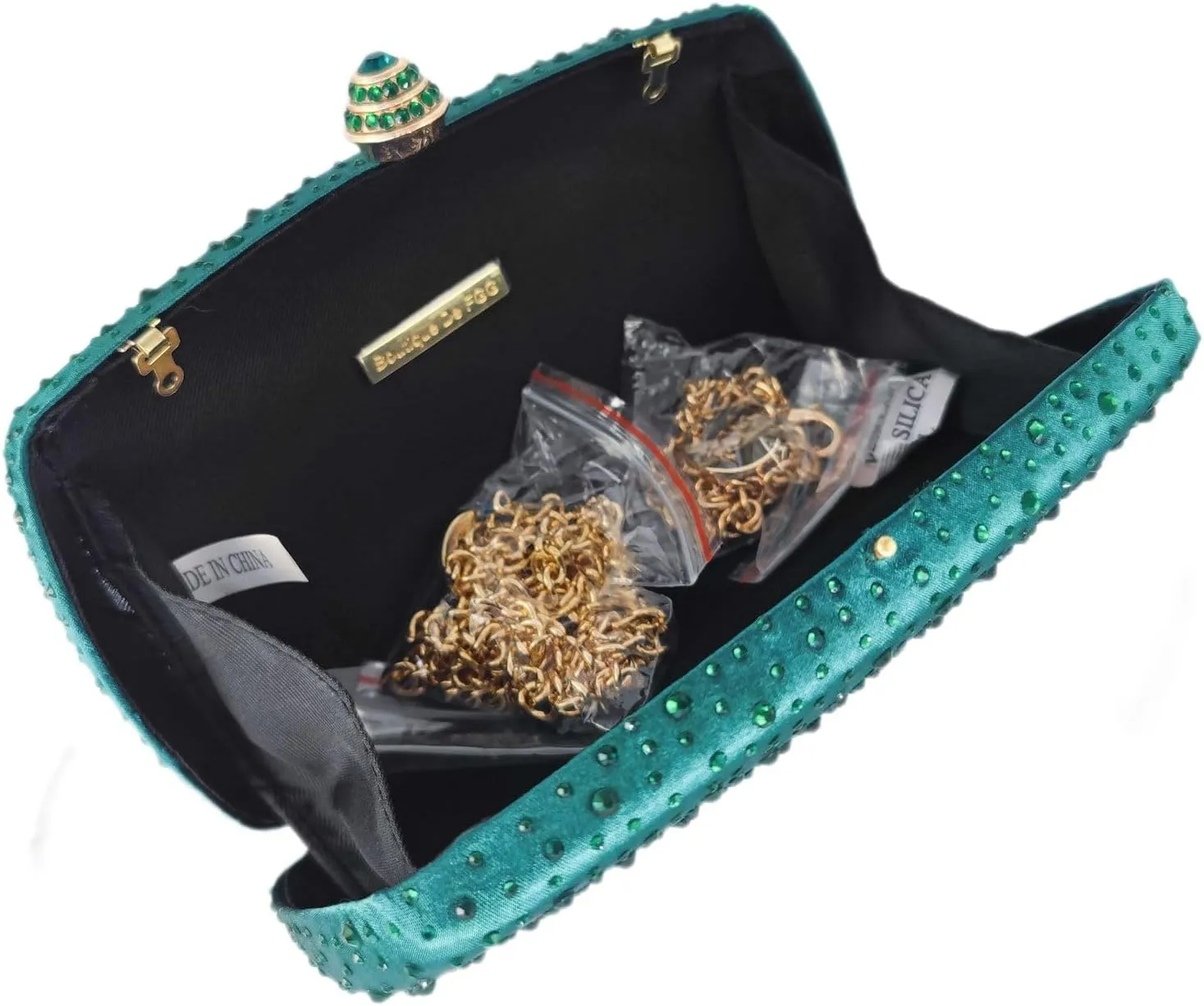 Boutique De FGG Women's Crystal Clutch Evening Bag Bride Handbags for Wedding Party Diamond Rhinestone Clutch Purse,Mini,Mini