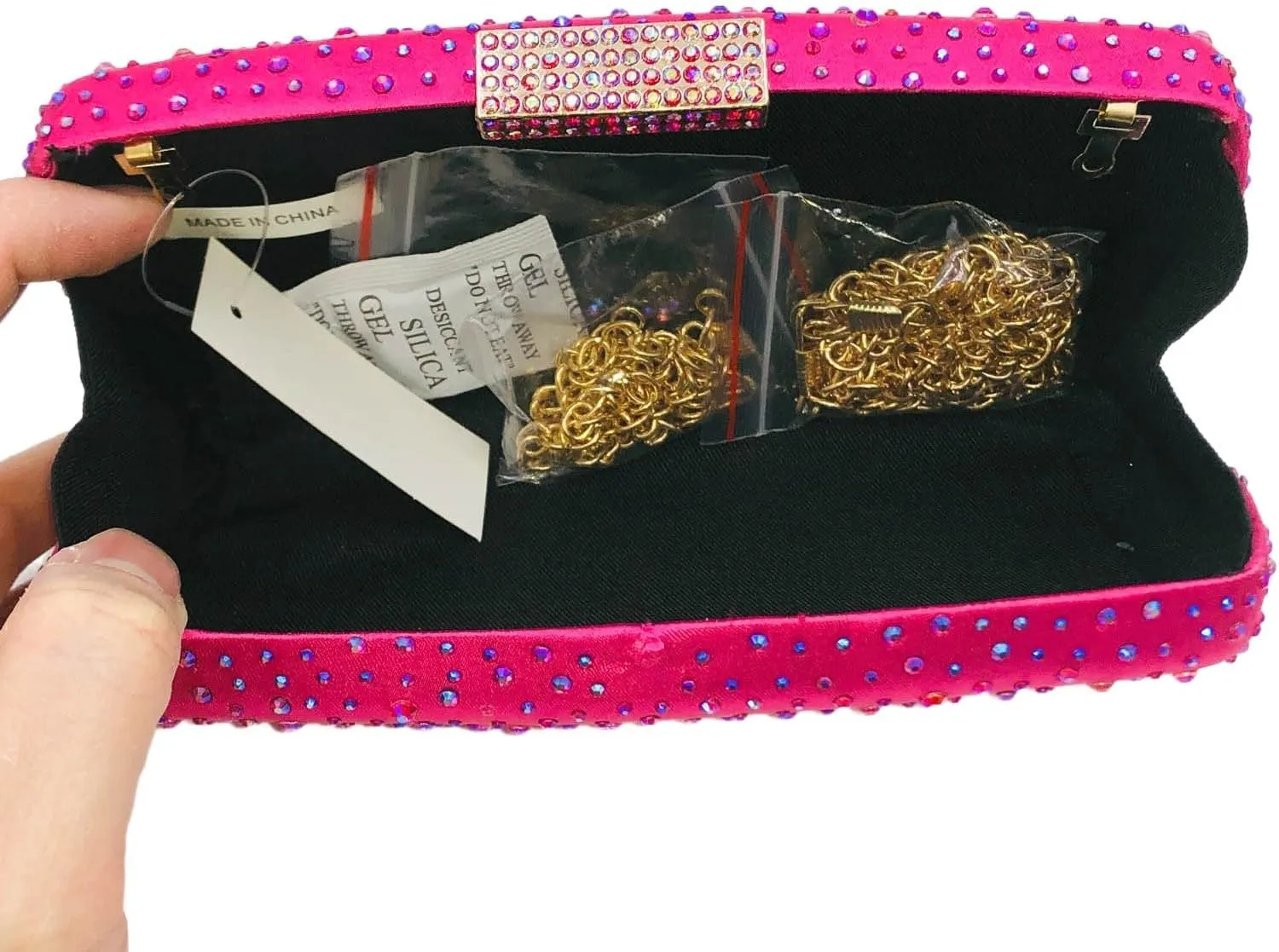 Boutique De FGG Women's Crystal Clutch Evening Bag Bride Handbags for Wedding Party Diamond Rhinestone Clutch Purse,Mini,Mini