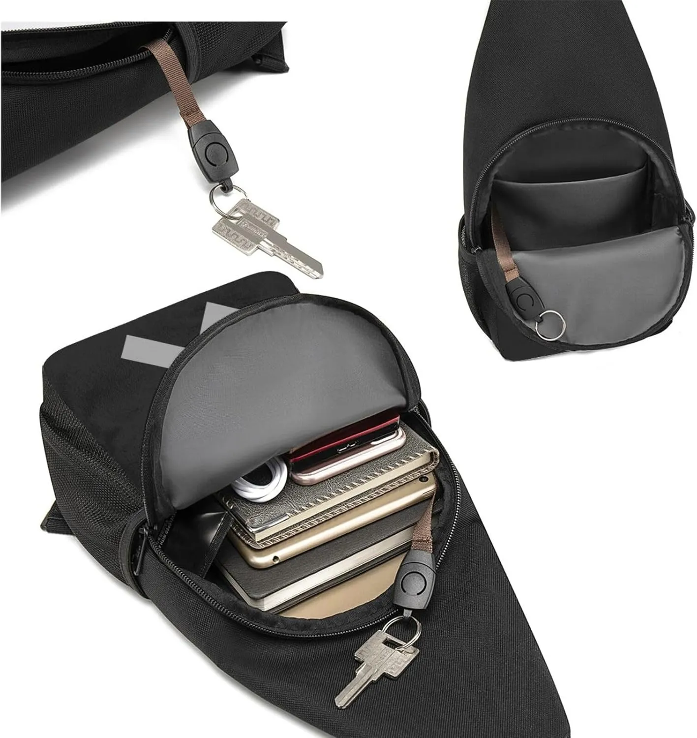 Brain Cancer Awareness Gray Ribbon Chest Pack Leisure Shoulder Crossbody Chest Bag