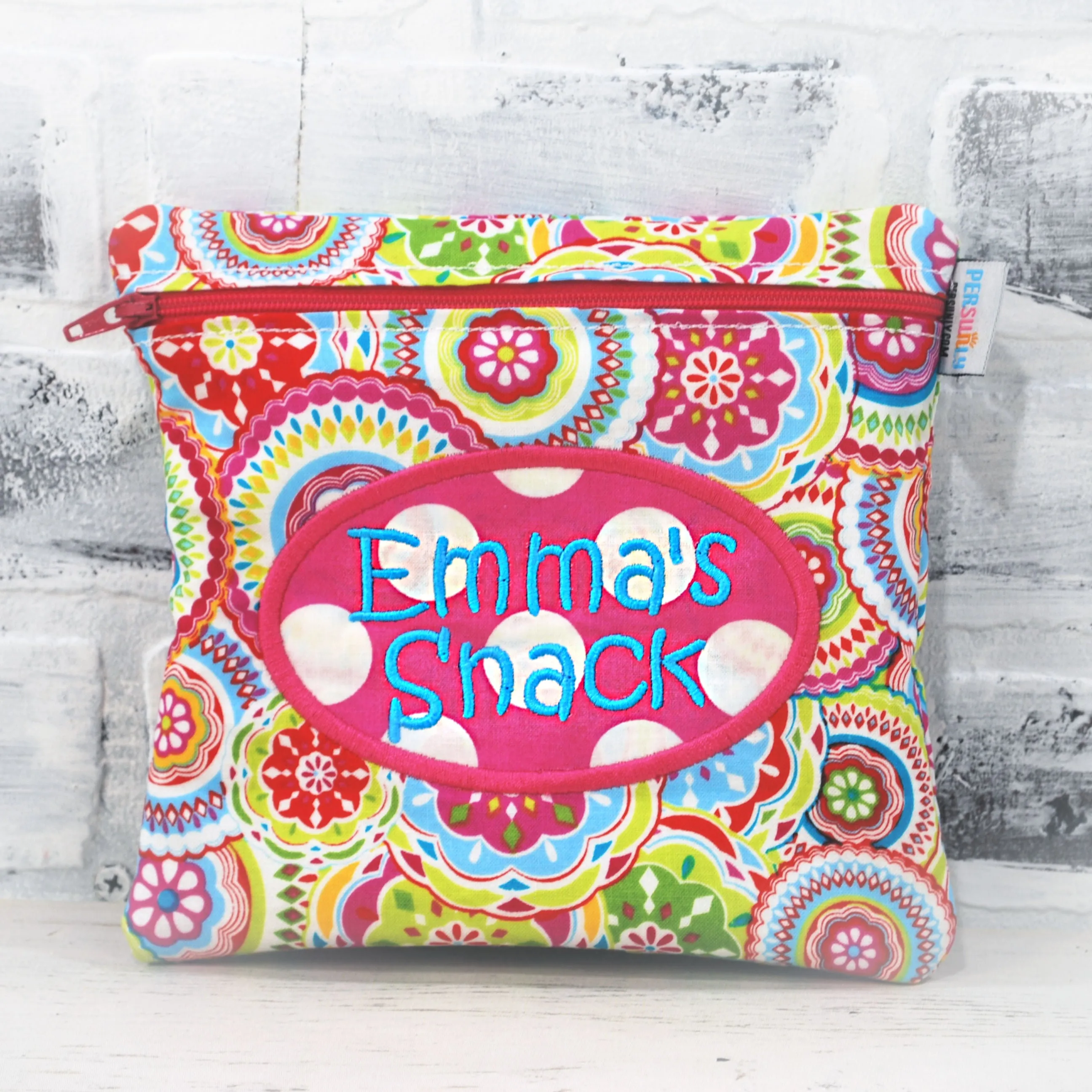 Bright Colorful Circles Personalized Reusable Food Bag