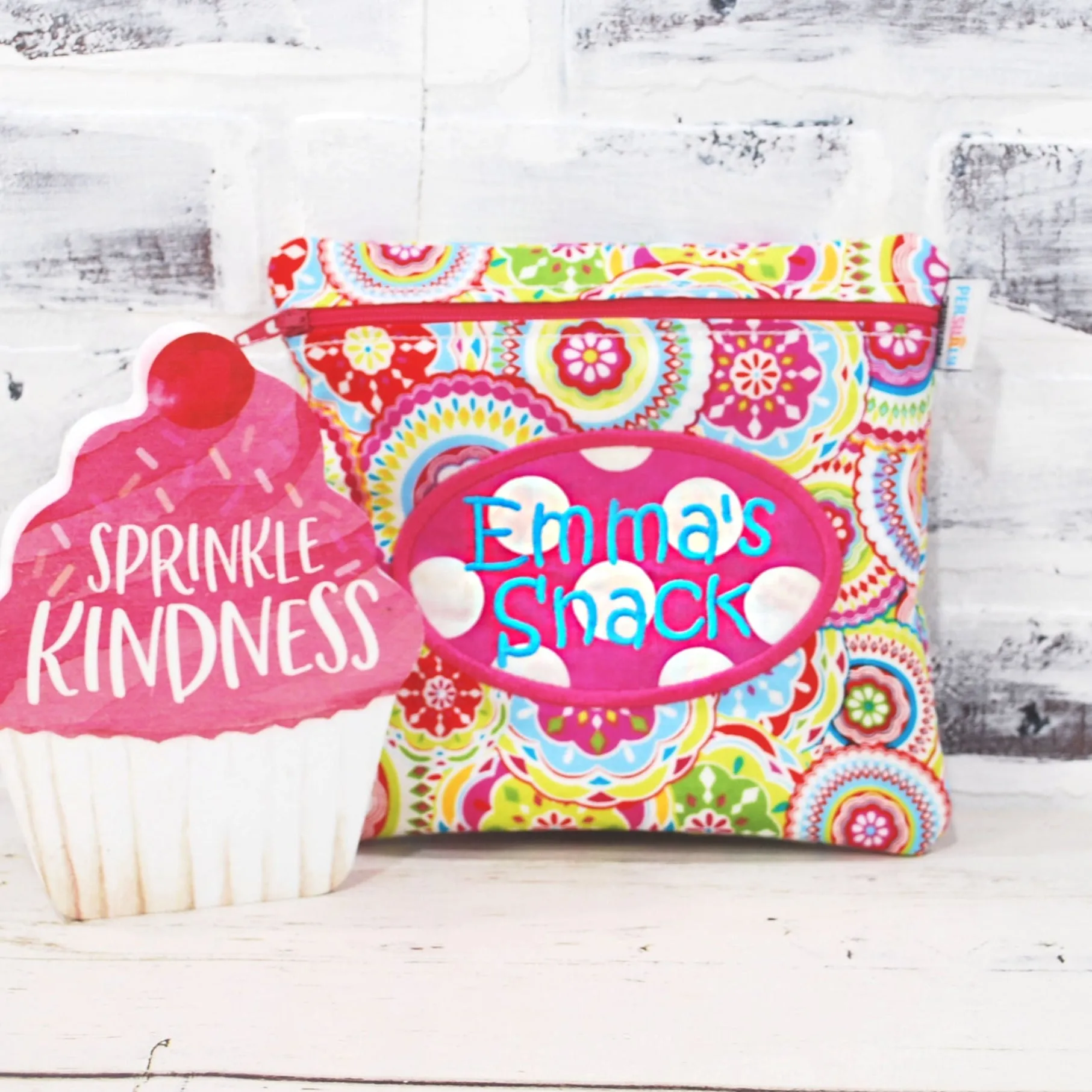 Bright Colorful Circles Personalized Reusable Food Bag