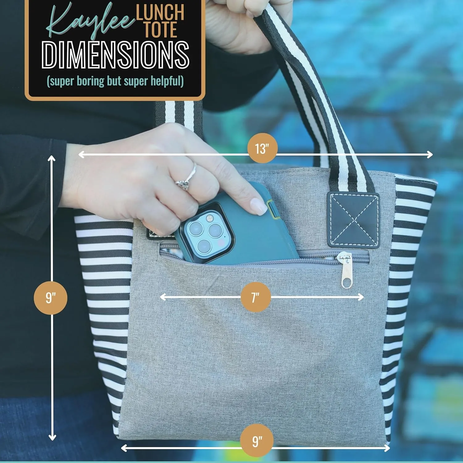 Brooke & Jess Designs Cute Lunch Bags for Women - Insulated Lunch Tote for Work - Nurse, Teacher, Grandma, Mom