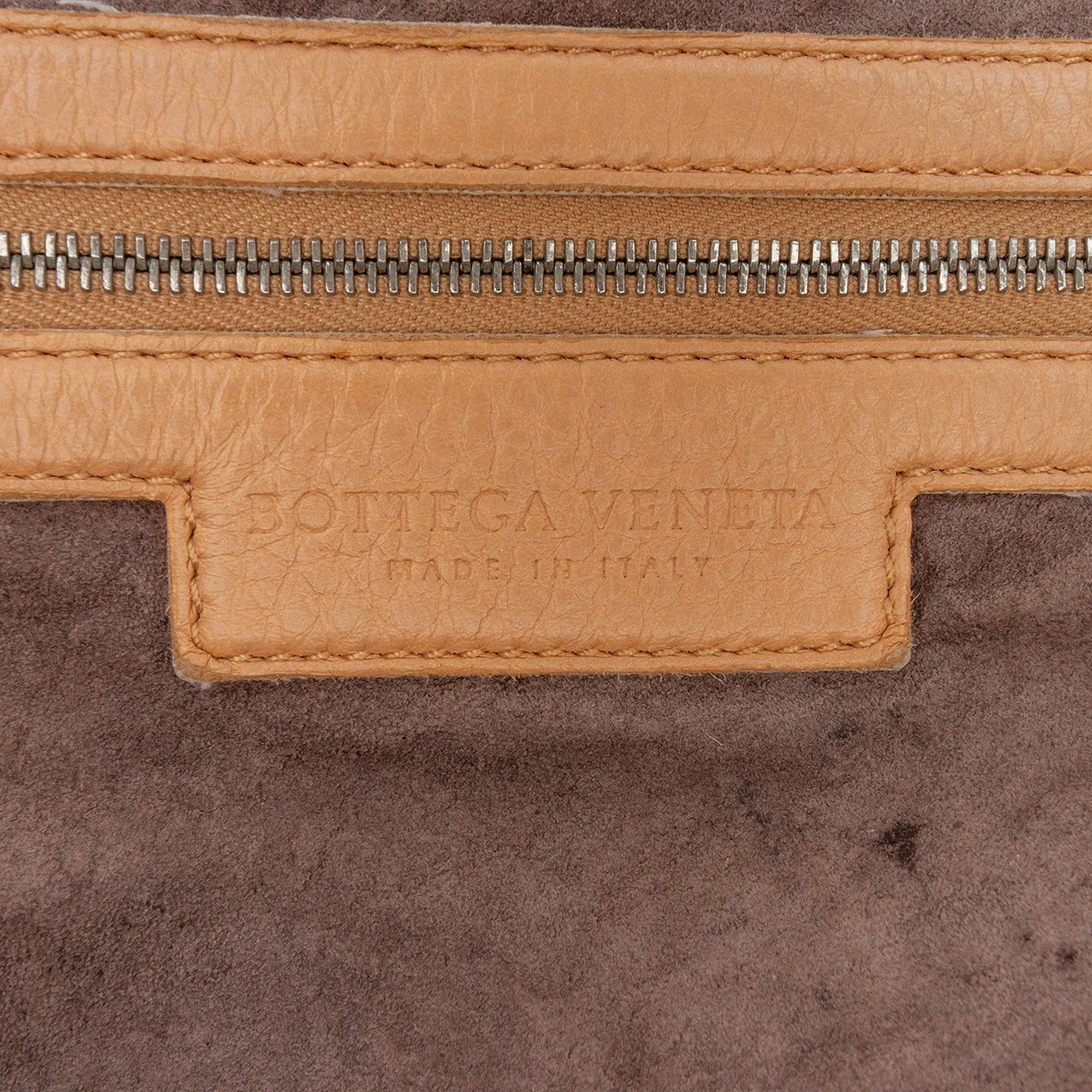 Brown Bottega Veneta Intrecciato Trimmed Leather Handbag