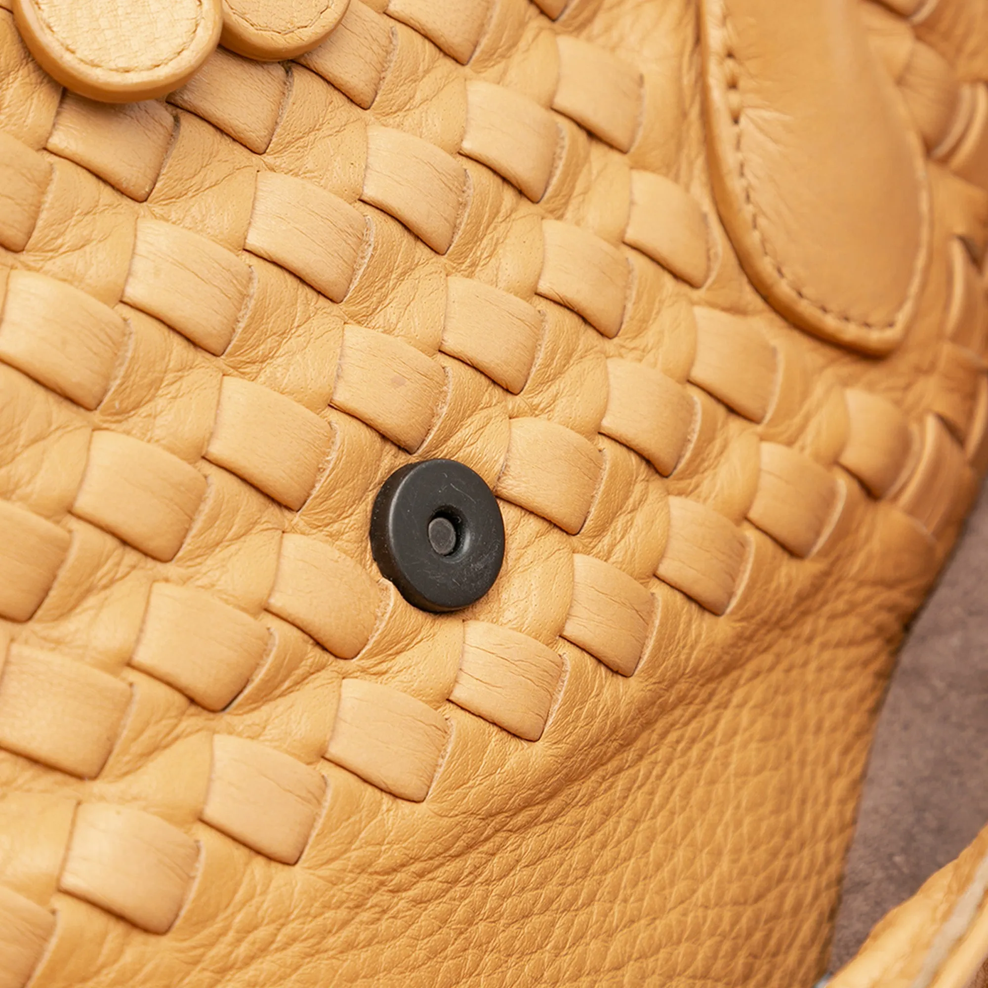 Brown Bottega Veneta Intrecciato Trimmed Leather Handbag