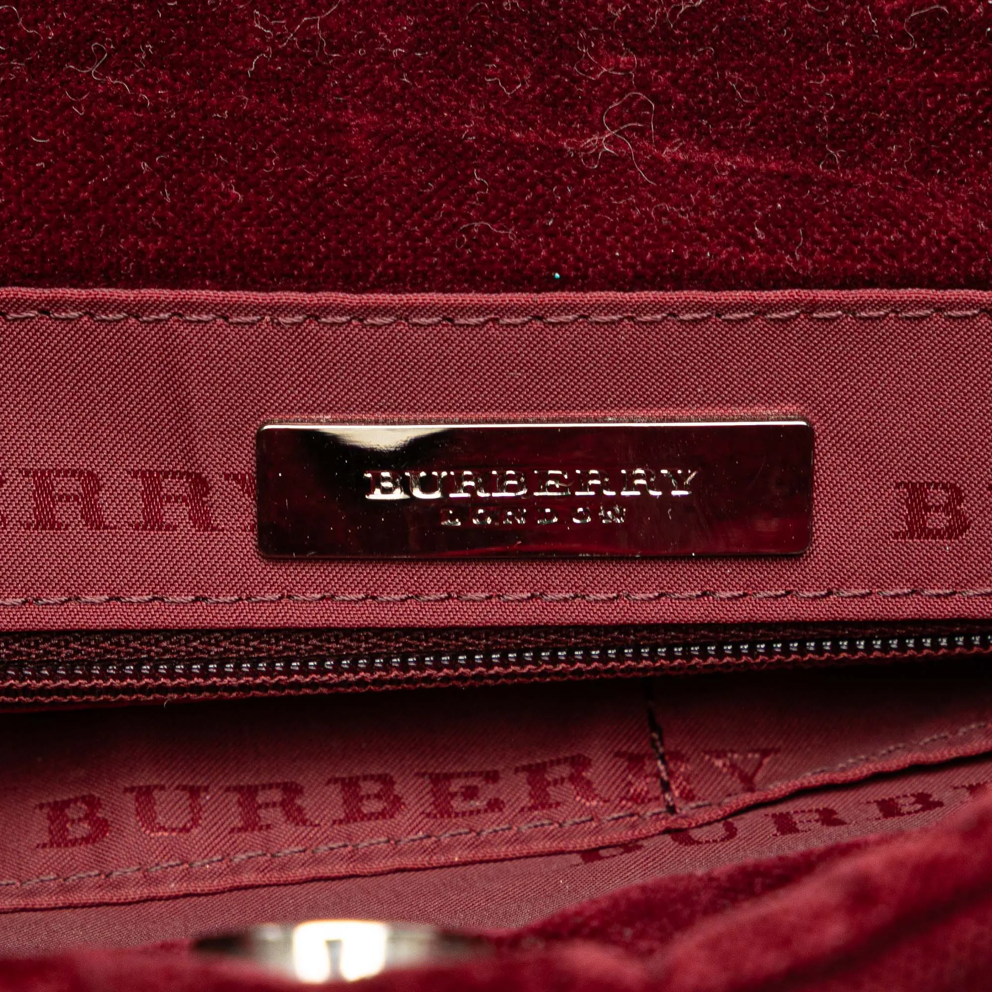 Brown Burberry Velvet Trimmed House Check Canvas Tote