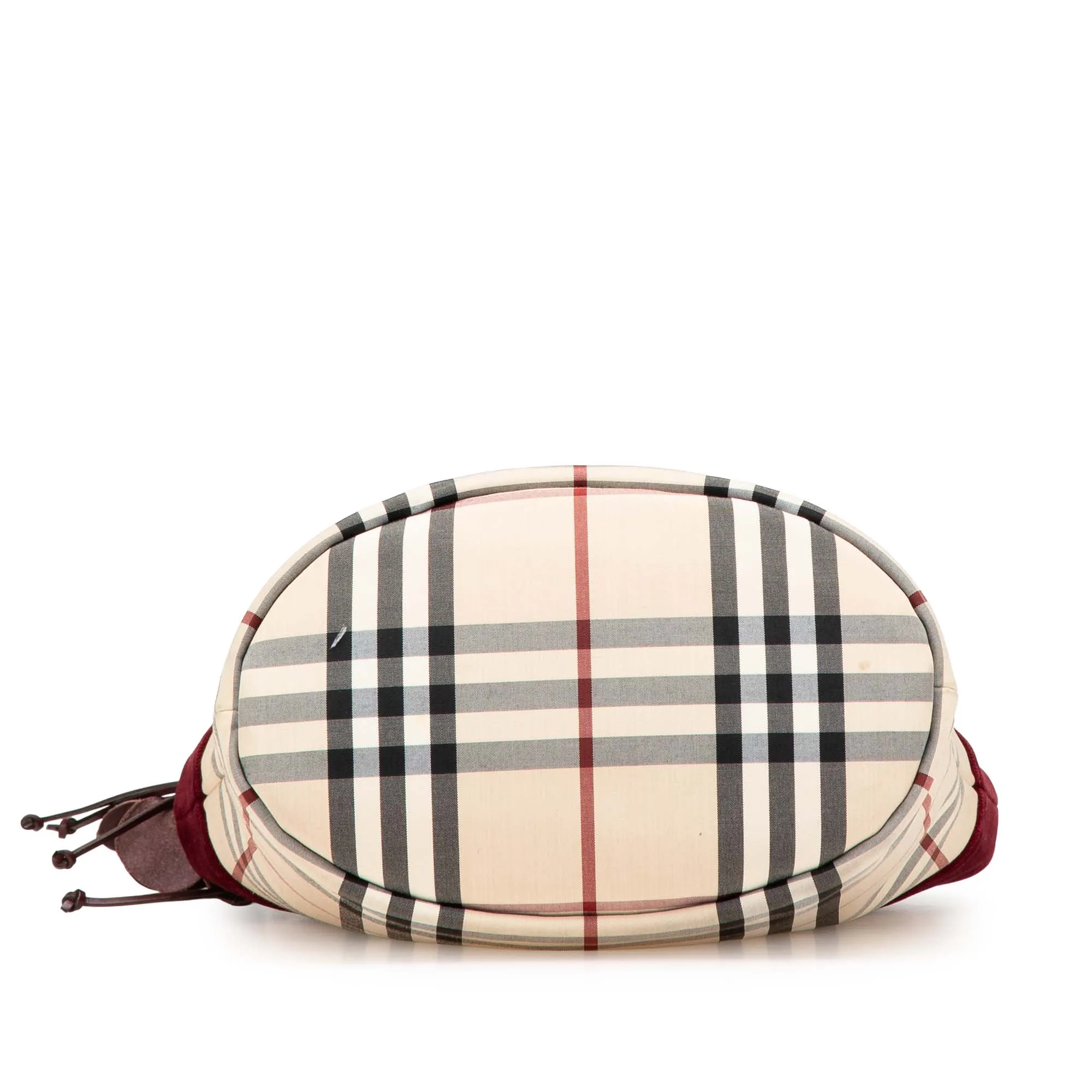 Brown Burberry Velvet Trimmed House Check Canvas Tote
