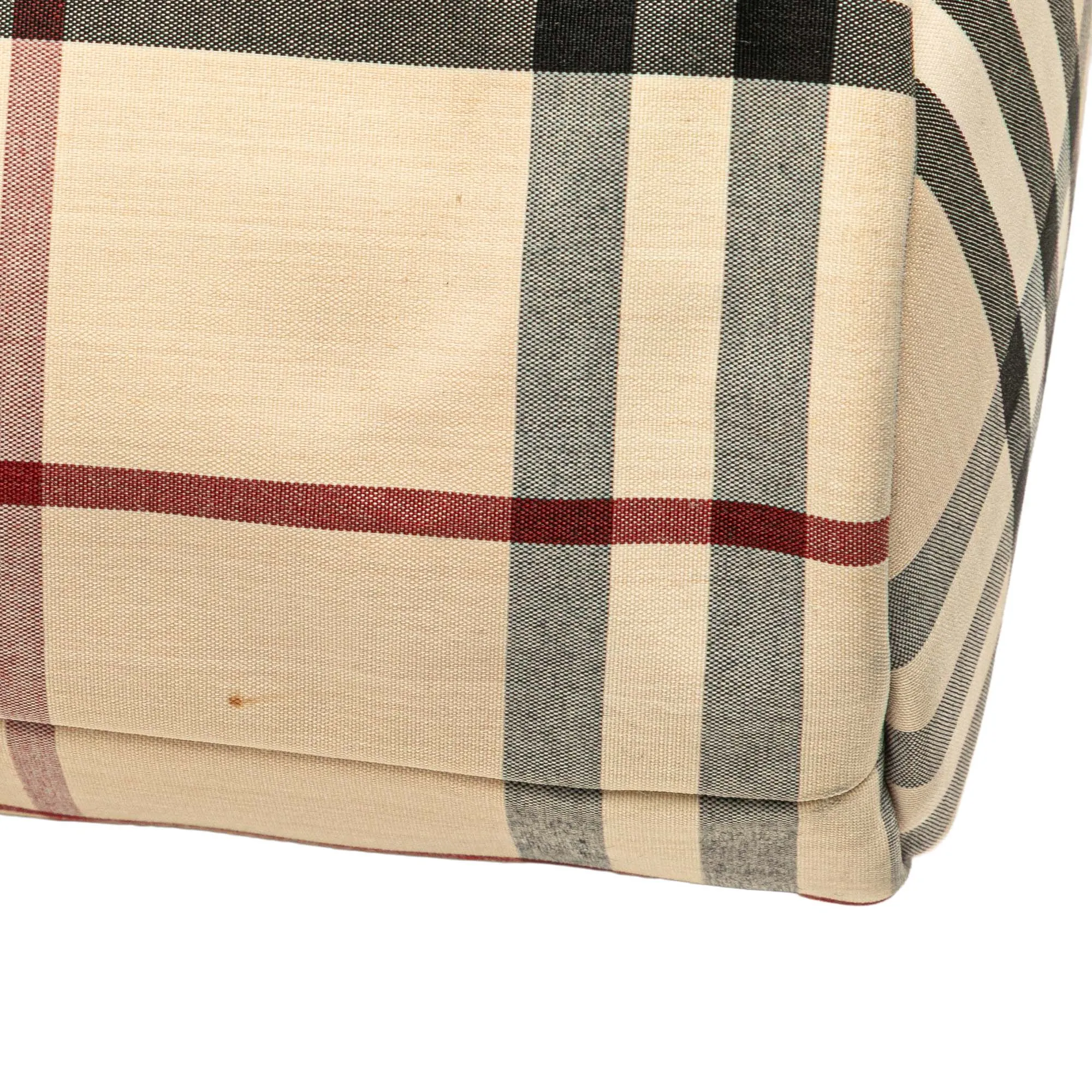 Brown Burberry Velvet Trimmed House Check Canvas Tote