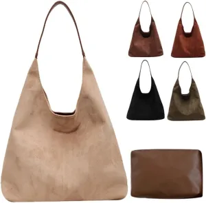 Brown Suede Bags for Women 2024 New Brown Suede Tote Bag for Women Suede Bag Brown Suede Purse Bag
