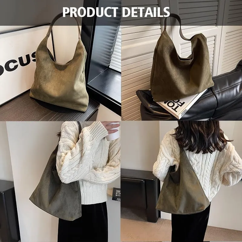 Brown Suede Bags for Women 2024 New Brown Suede Tote Bag for Women Suede Bag Brown Suede Purse Bag