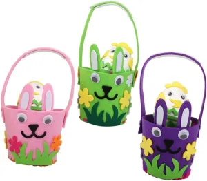 Cabilock 3pcs Adorable Bunny Baskets Felt Egg Hunting Bags for Treats and Festival Decorations Adds Joyful Atmosphere to Celebrations