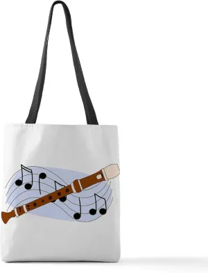 CafePress Music Recorder Polyester Tote Bag 16"x16"