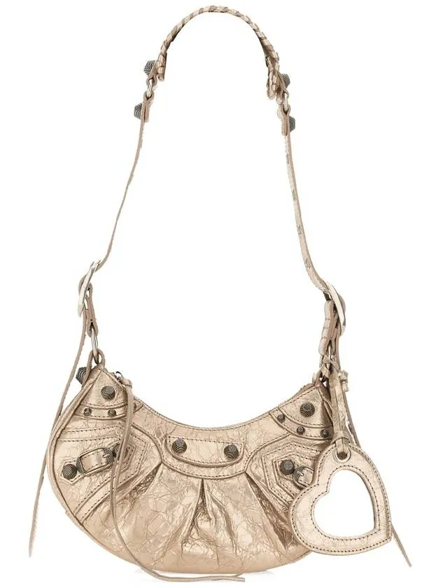 Cagol Lambskin Le Metallic Balenciaga Secure platform Hot offer Shoulder Metallic Beige Bag XS