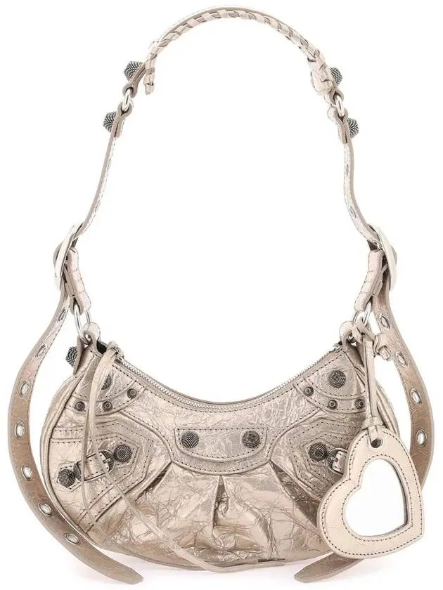 Cagol Lambskin Le Metallic Balenciaga Secure platform Hot offer Shoulder Metallic Beige Bag XS