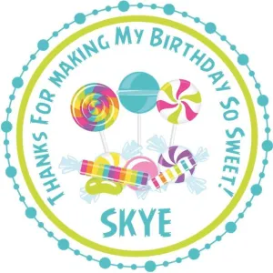 Candy Birthday Stickers