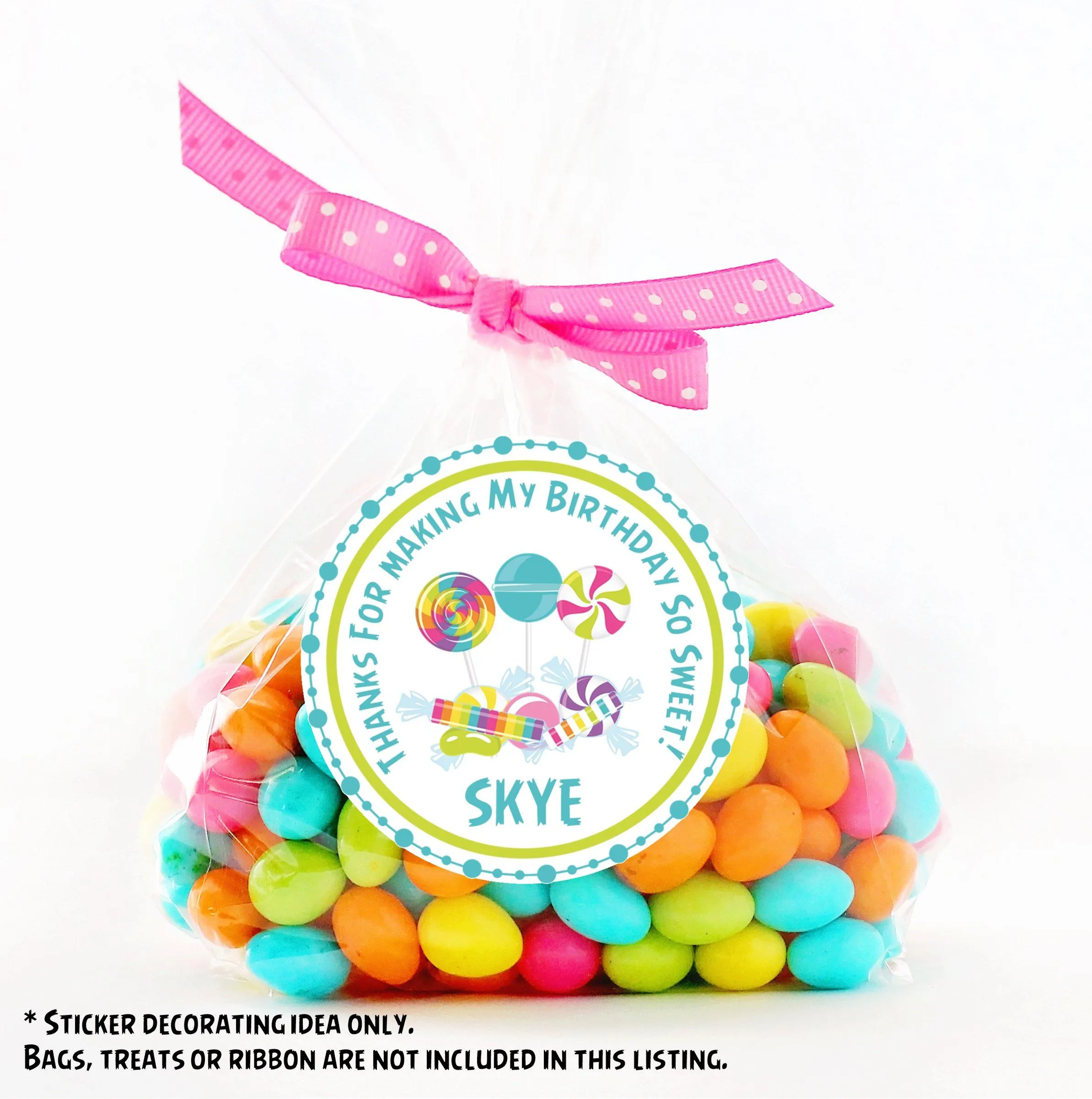 Candy Birthday Stickers
