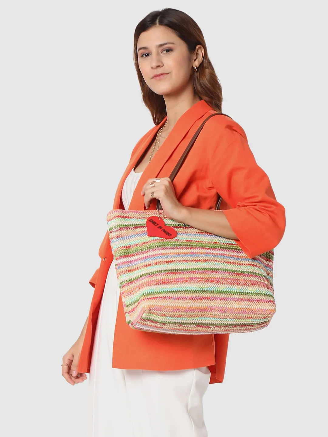 Caprese Emily In Paris Printed Medium Pastel Tote Bag