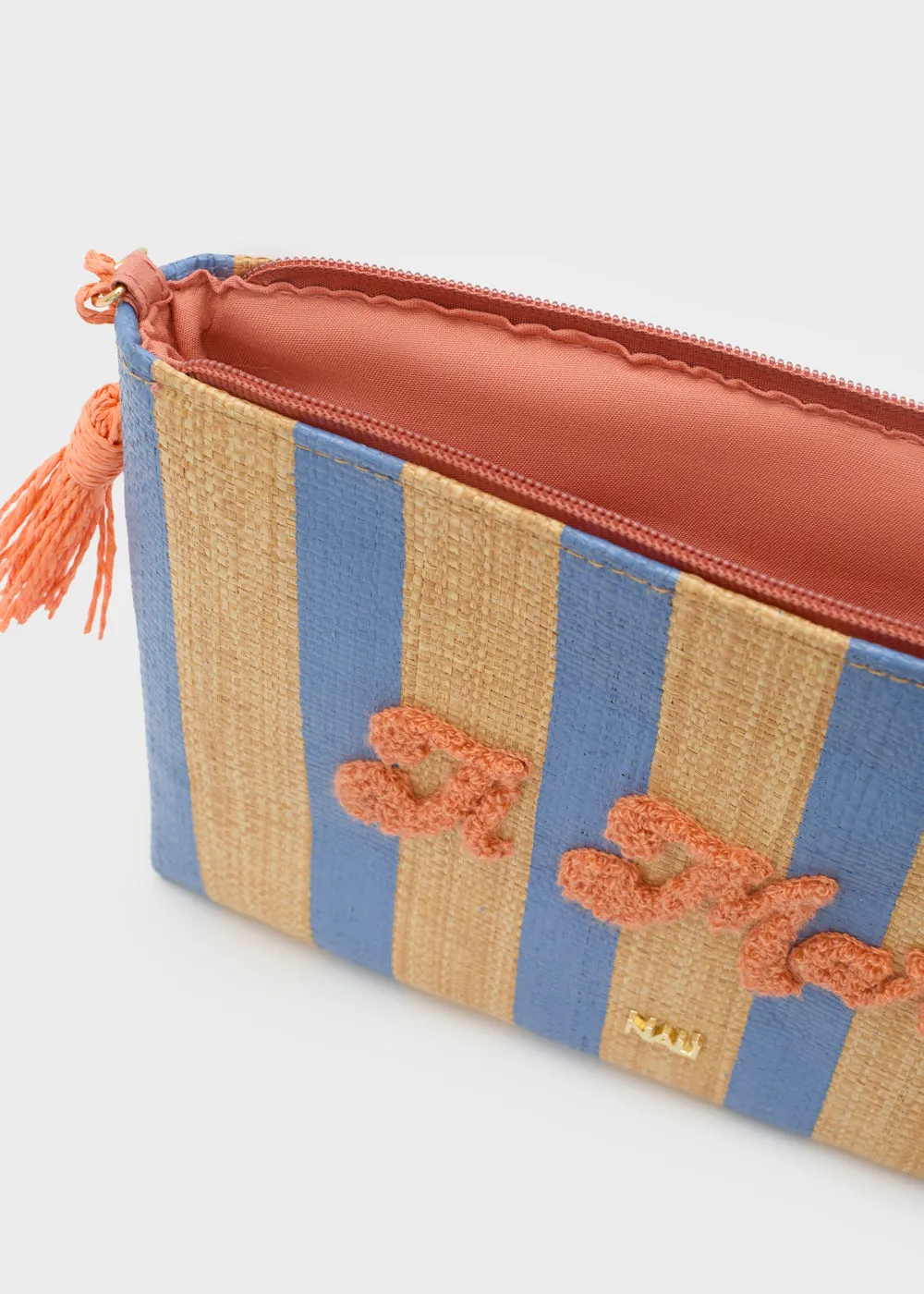 CAPRI POCHETTE IN RAFFIA W/STRIPES