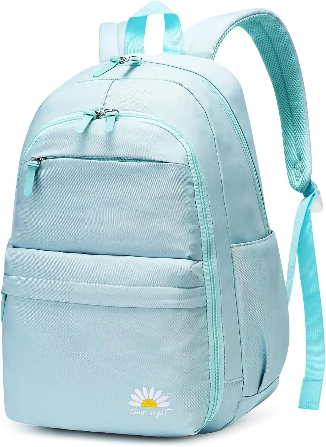 Caran·Y 38L Waterproof Kids Backpack with 15.6-Inch Laptop Compartment-Lightweight Large Capacity School Backpack for Boys & Girls Ages 6-18,Travel with Side Water Bottle Pockets(Mint Green)