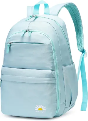 Caran·Y 38L Waterproof Kids Backpack with 15.6-Inch Laptop Compartment-Lightweight Large Capacity School Backpack for Boys & Girls Ages 6-18,Travel with Side Water Bottle Pockets(Mint Green)