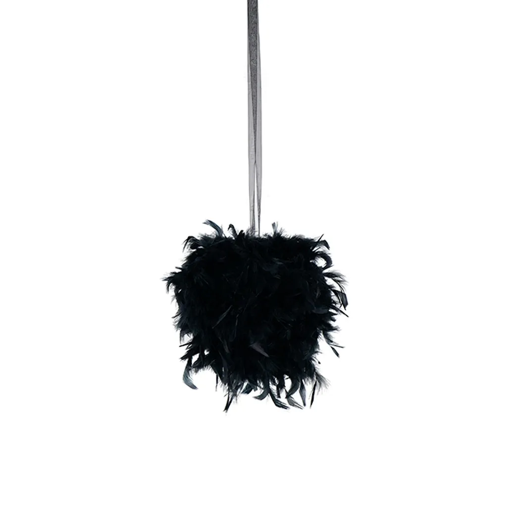 Chandelle Feather Pom Poms - Black - 12"