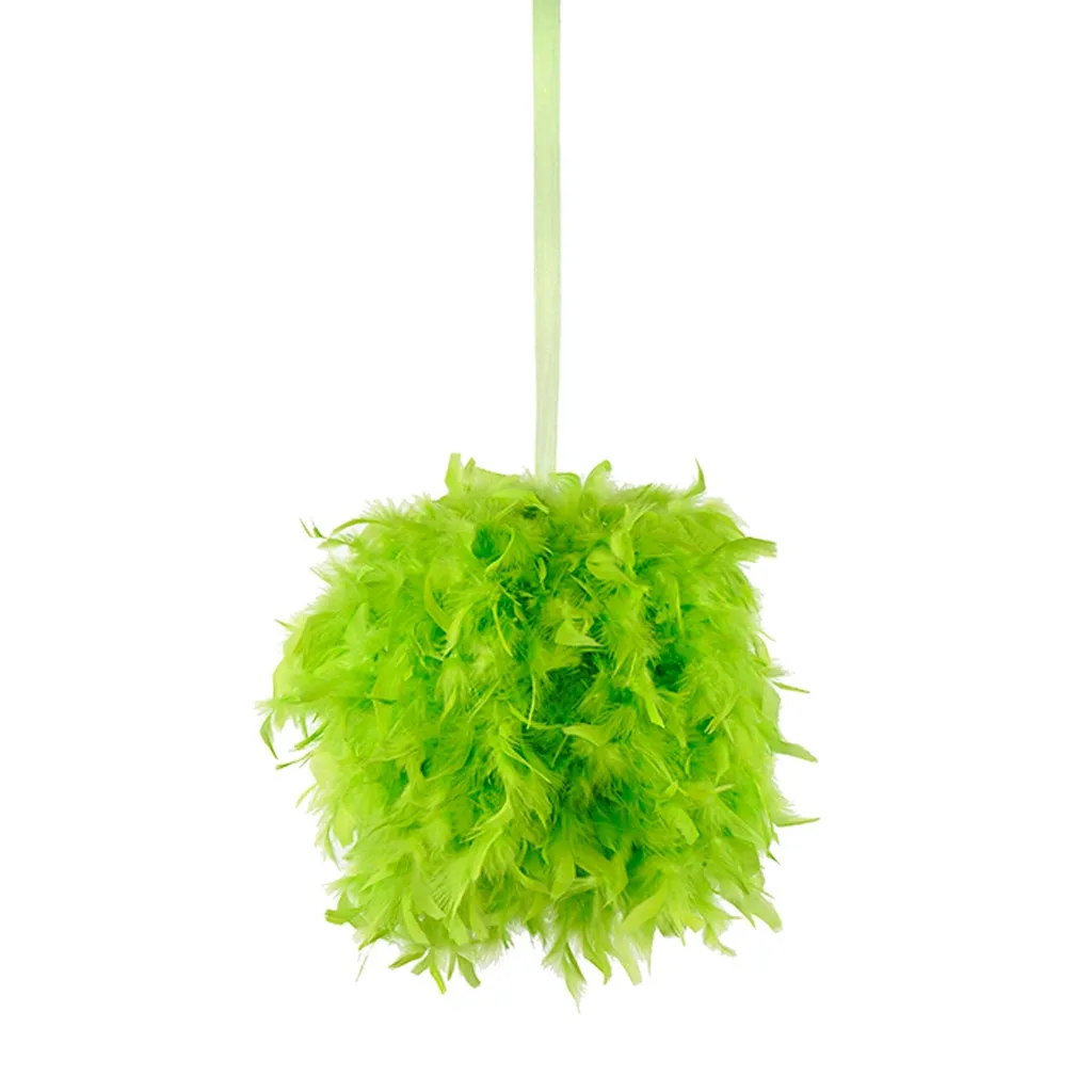 Chandelle Feather Pom Poms - Lime - 18"