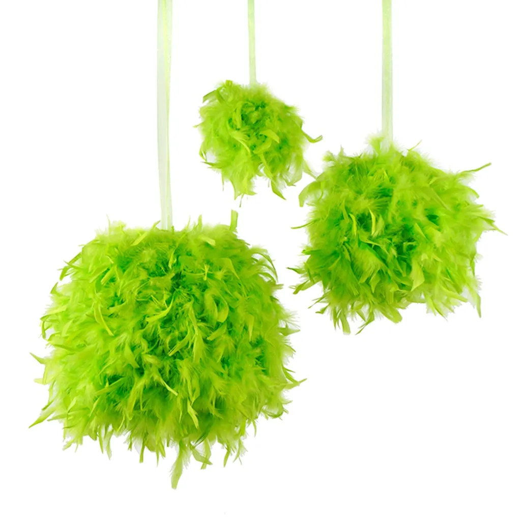 Chandelle Feather Pom Poms - Lime