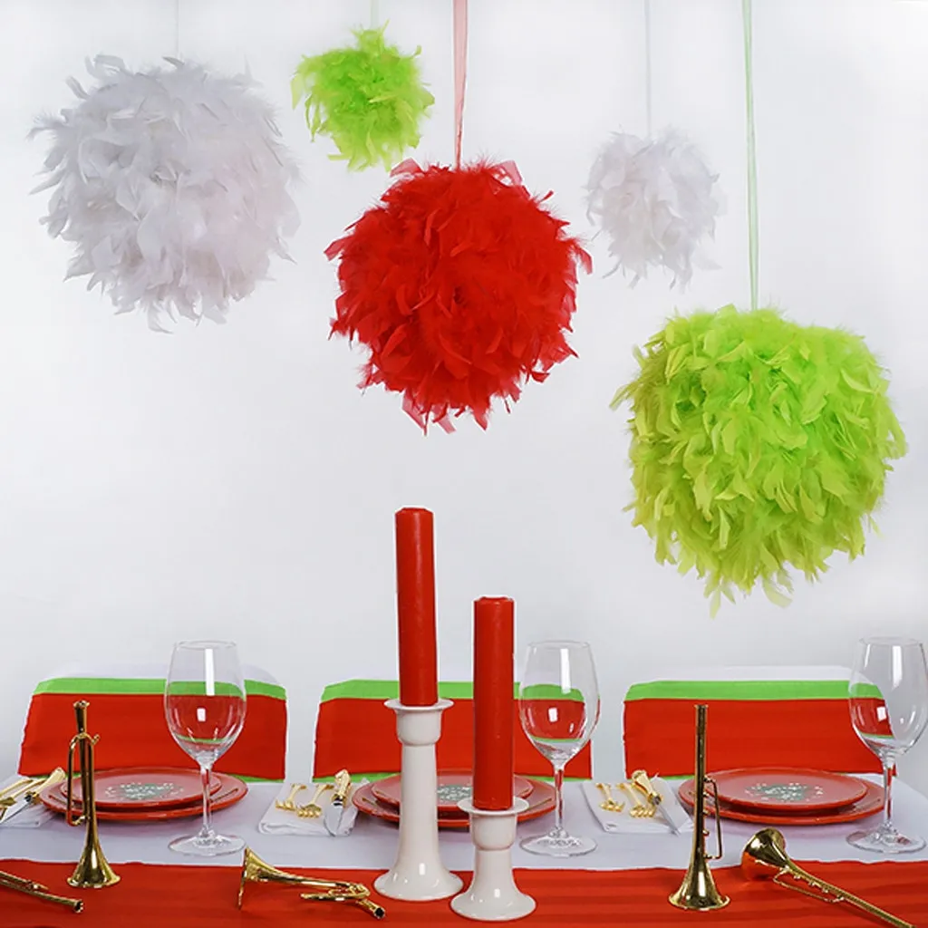 Chandelle Feather Pom Poms - Lime