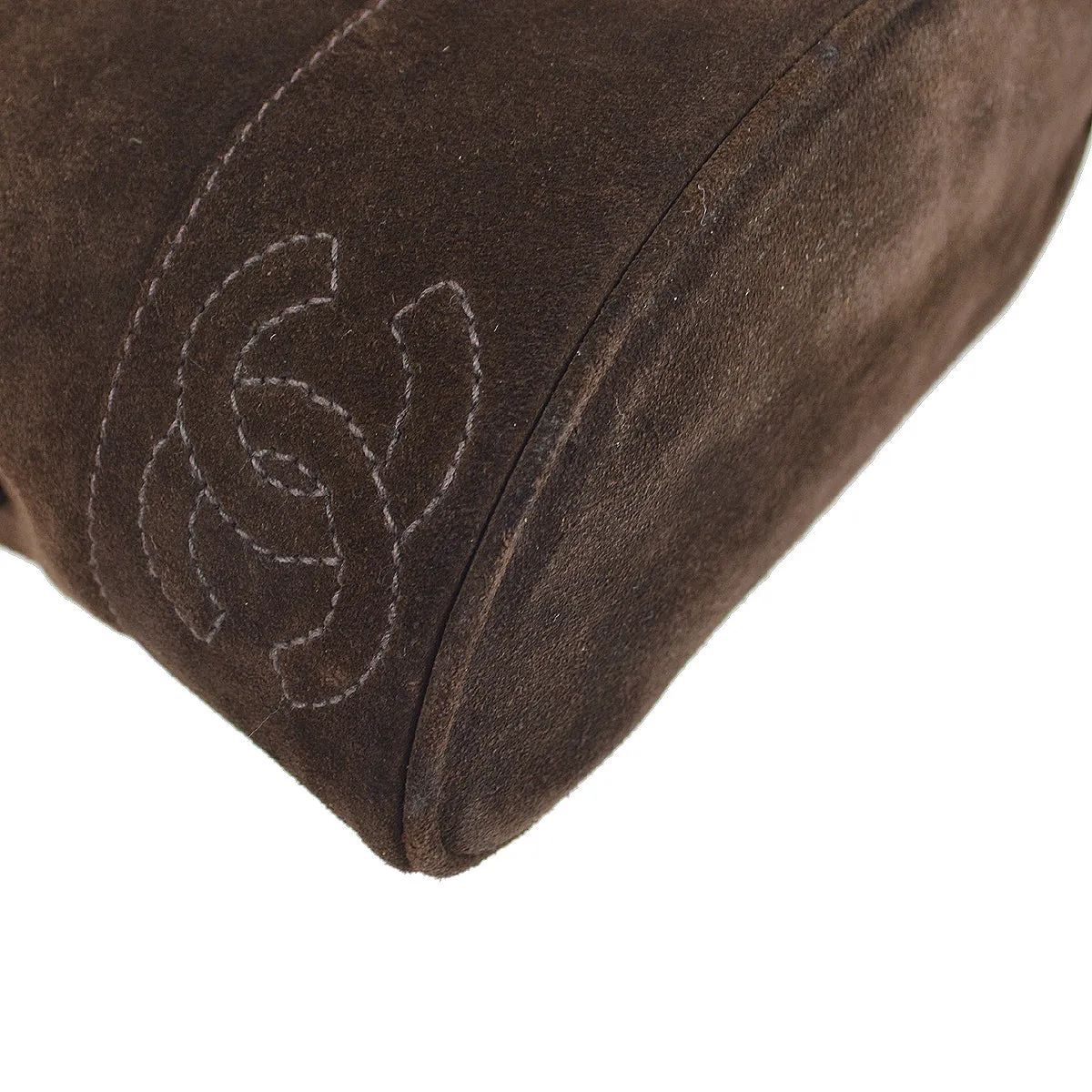 CHANEL 1996-1997 Brown Suede Triple CC Shoulder Bag JT08654e