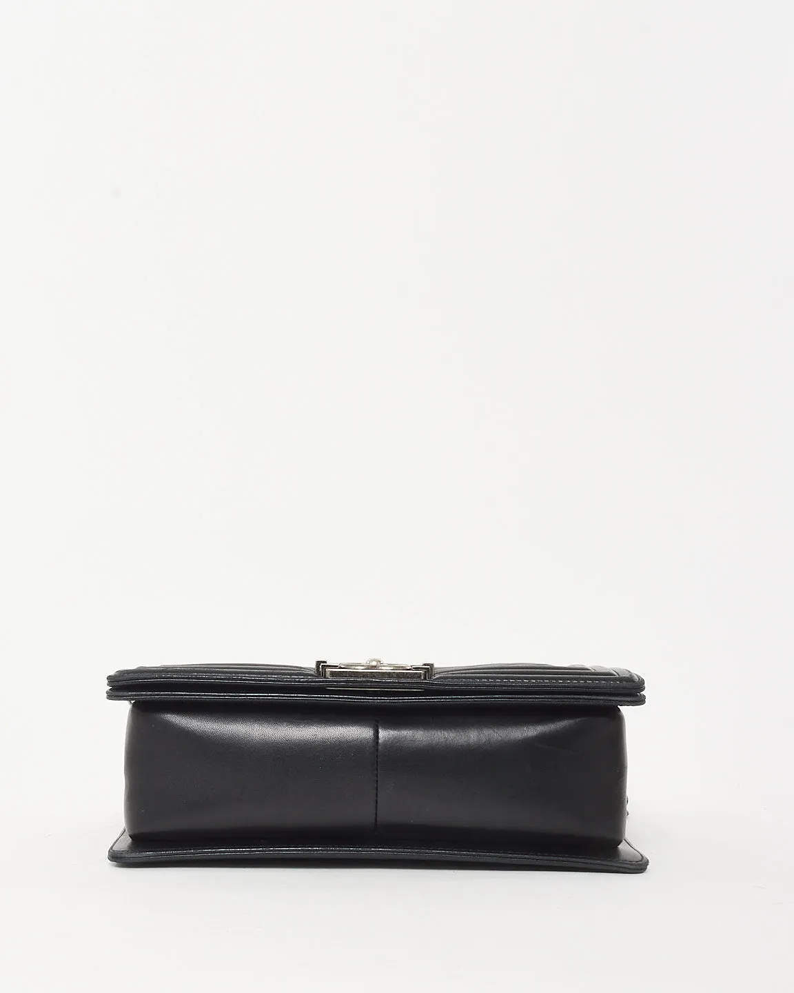 Chanel Black Lambskin Leather Chevron Old Medium Boy Bag