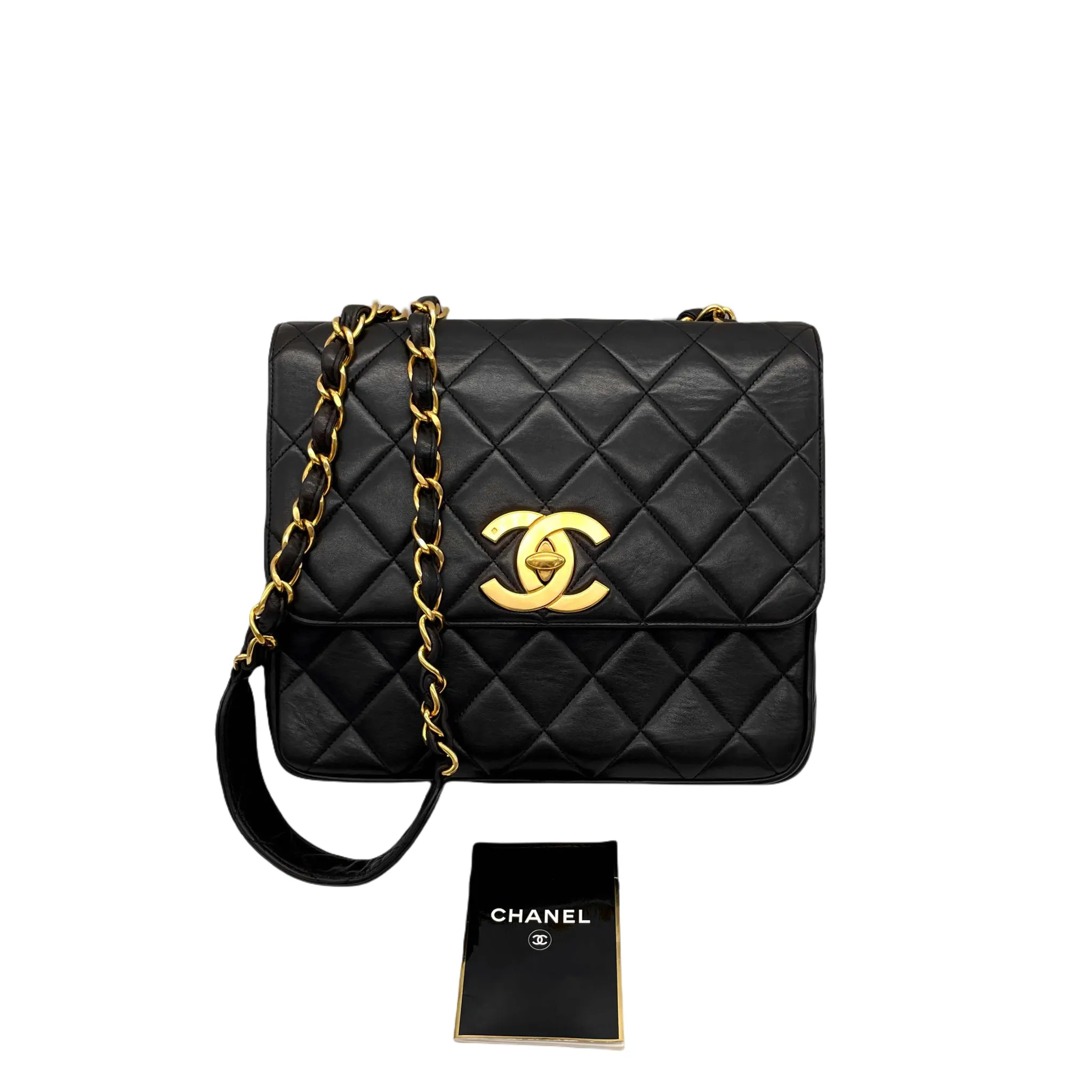 Chanel Jumbo Coco Mark Turnlock Chain Shoulder Flap Bag