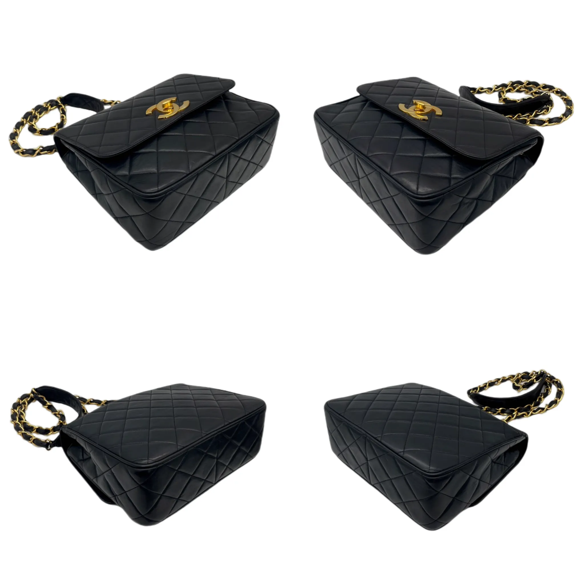 Chanel Jumbo Coco Mark Turnlock Chain Shoulder Flap Bag