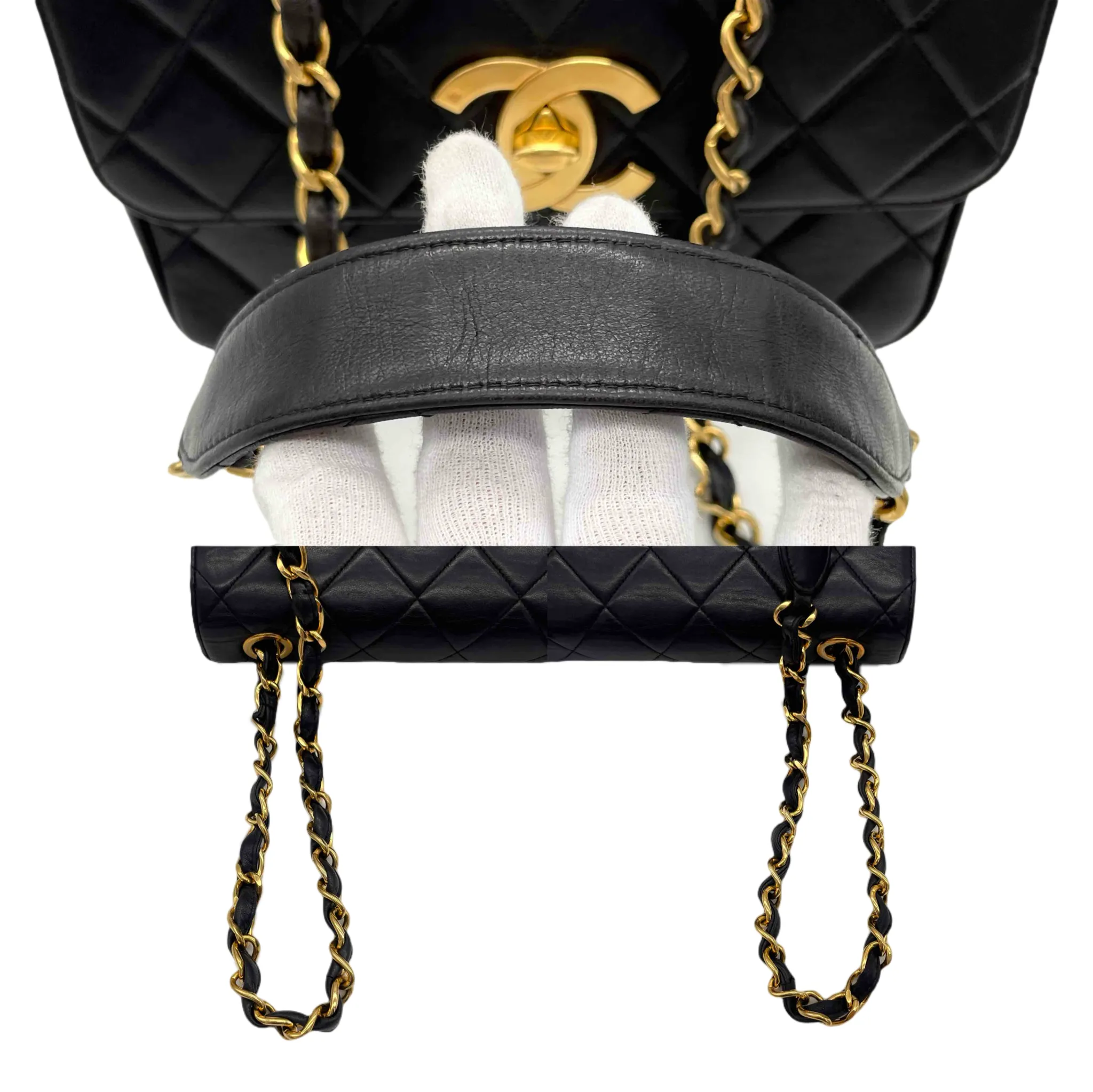 Chanel Jumbo Coco Mark Turnlock Chain Shoulder Flap Bag