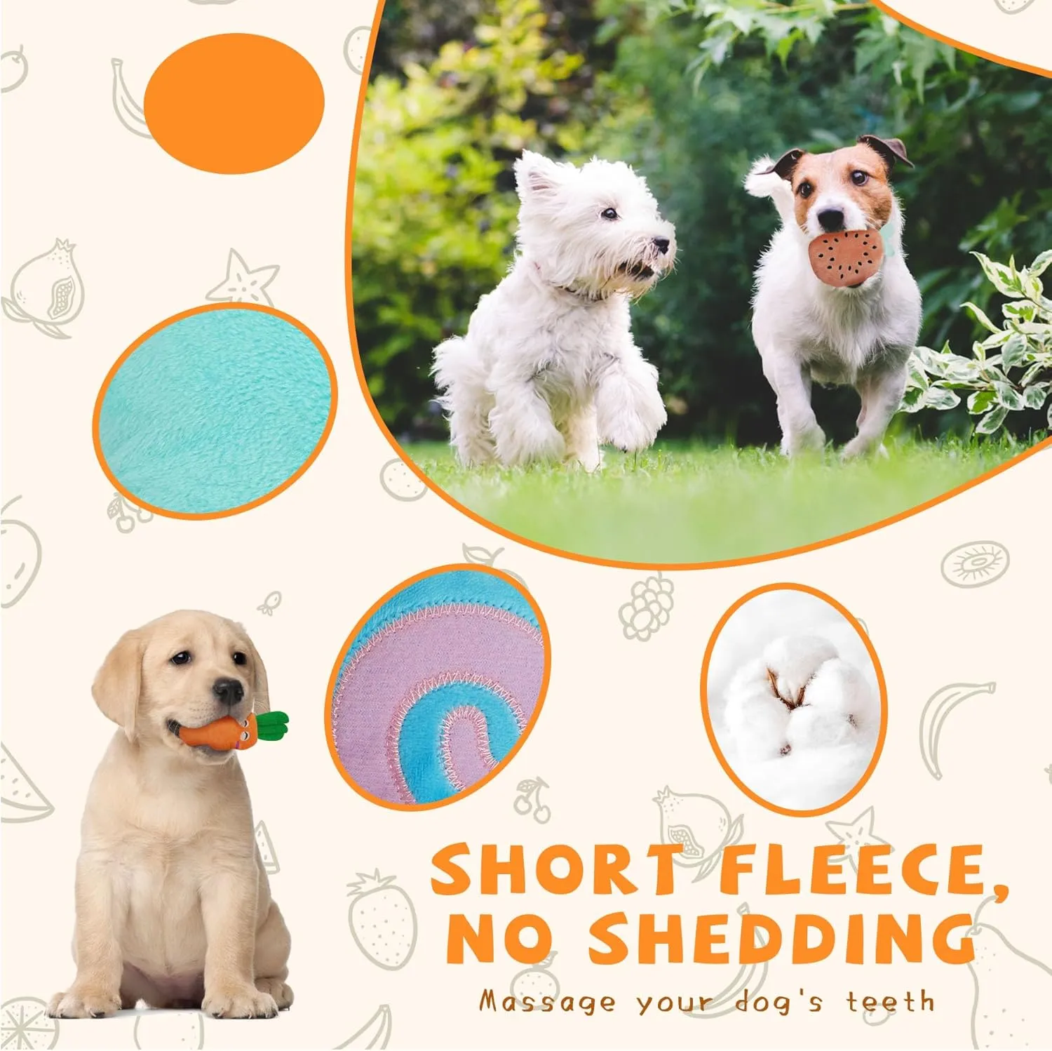 Charming Chorus 20-Pack Squeaky Dog Toys Set - Included 4 Dog Bags, Plush Puppy Toys with Irresistibly Cute Characters for Small Dogs, Interactive Dog Squeak Toys for Dog Fun&Teeth Cleaning