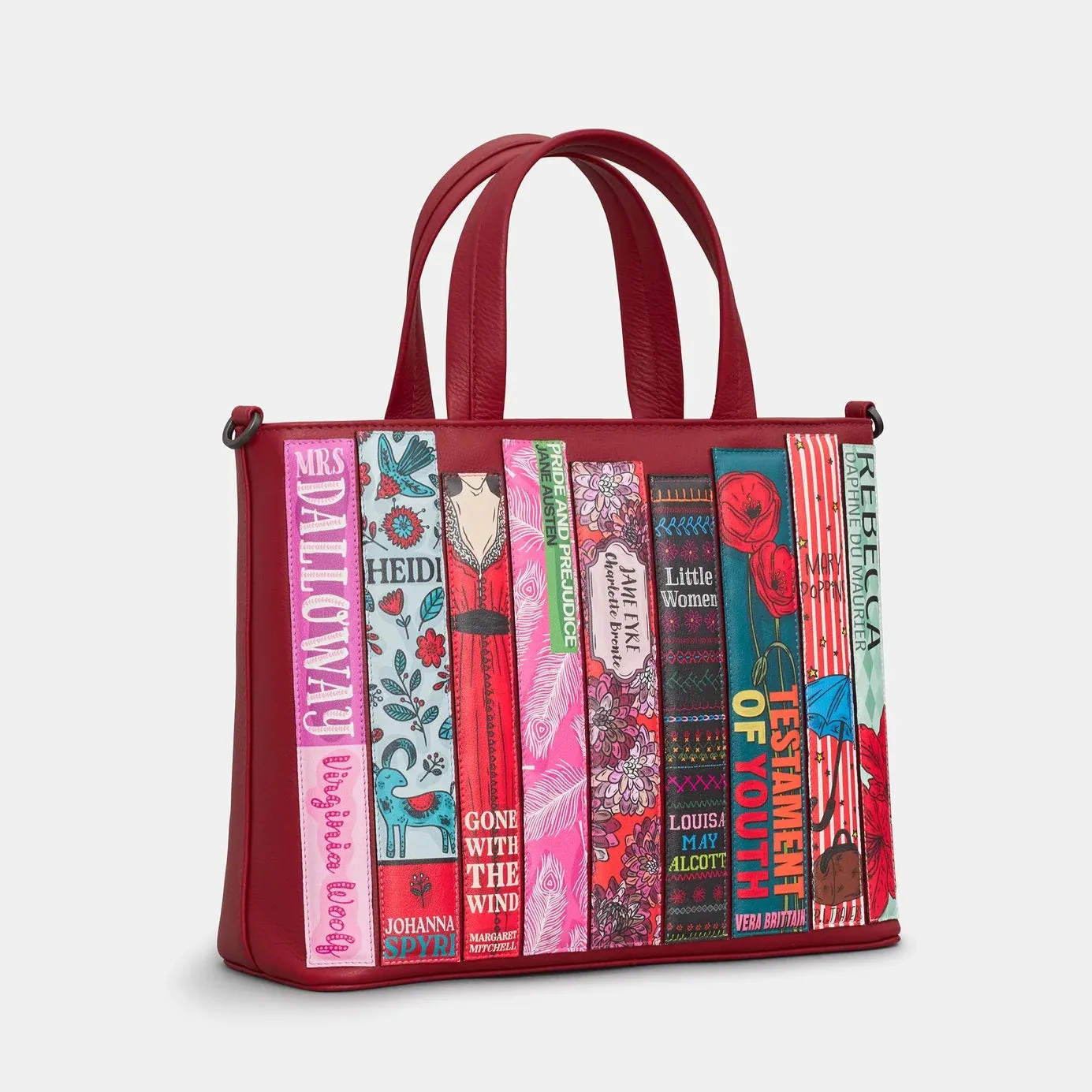 Cherry Red Bookworm Leather Multiway Grab Bag