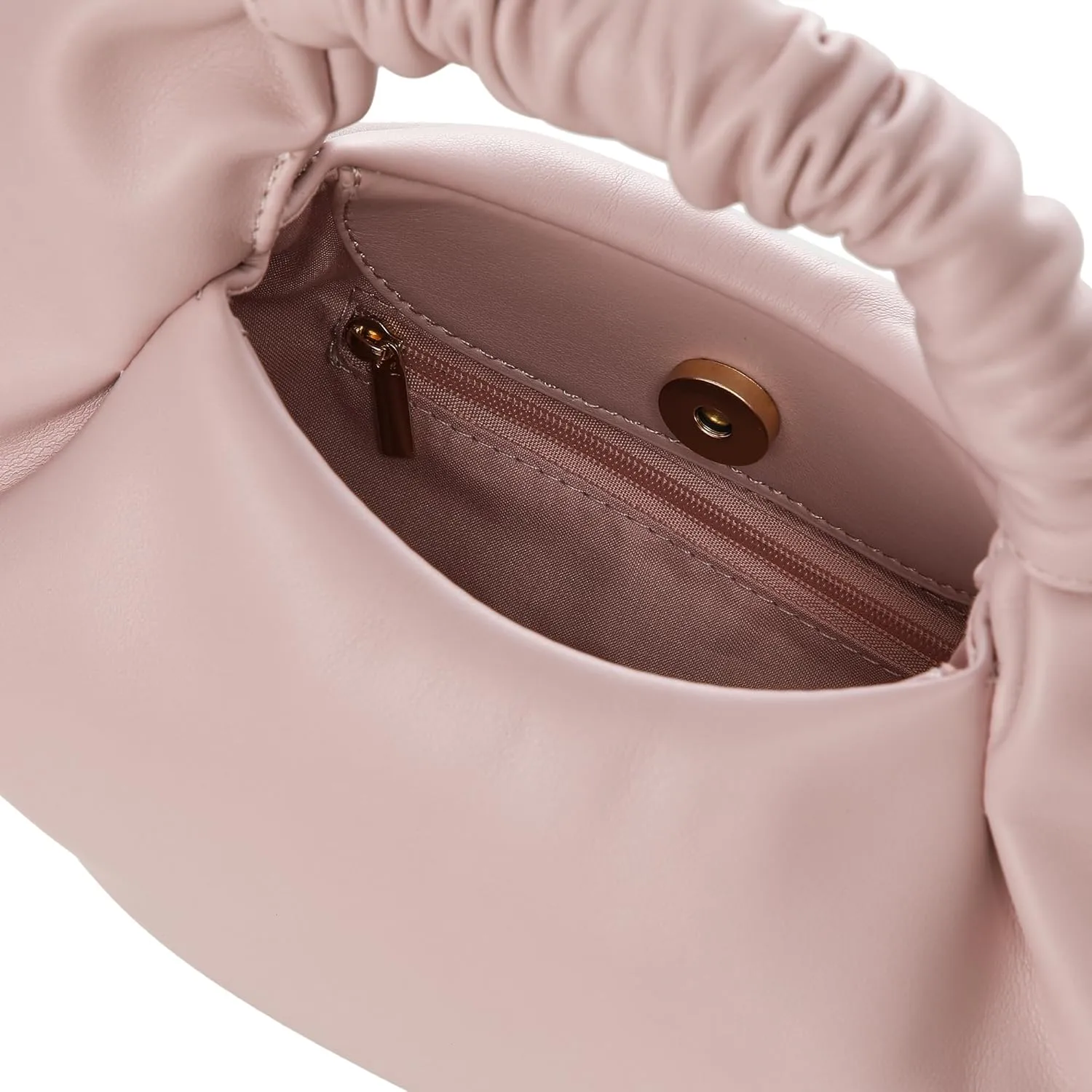 Chic Top Handle Bag for Women Small Ruched Hobo Handbag Soft Faux Leather Tote Bags Purse
