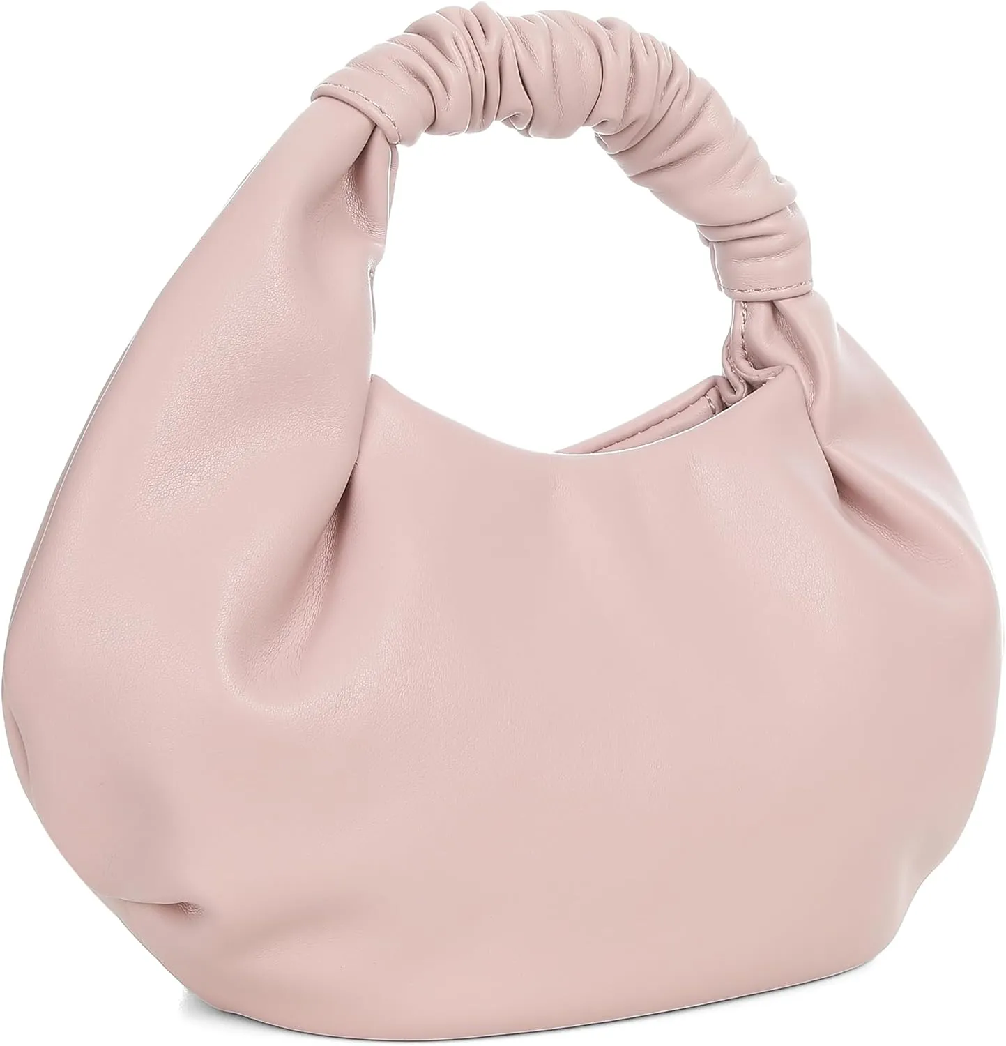 Chic Top Handle Bag for Women Small Ruched Hobo Handbag Soft Faux Leather Tote Bags Purse