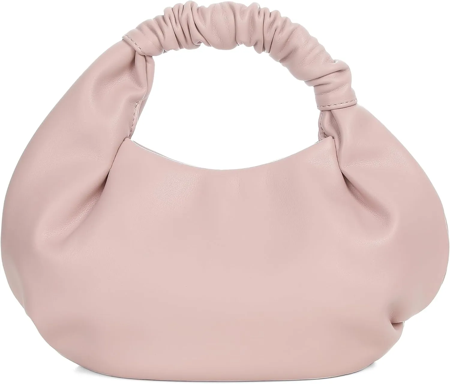 Chic Top Handle Bag for Women Small Ruched Hobo Handbag Soft Faux Leather Tote Bags Purse