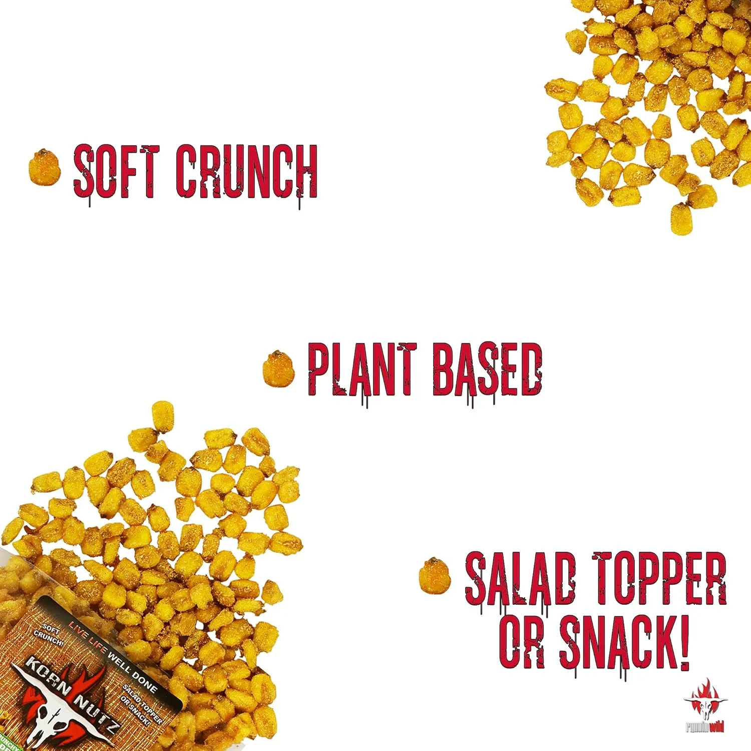 Chile Lemon, Jalapeno Cheddar, Sour Cream & Onion Toasted Corn | Soft Crunch Roasted Corn Kernels Variety Pack | Runnin’ Wild Foods | 1.5-pound total (Box of 3 bags, 8oz each)
