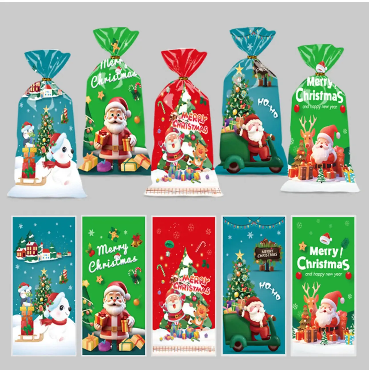 Christmas plastic cellophane cookie bakery Bags