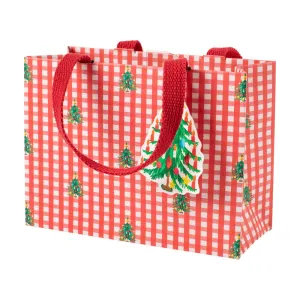 Christmas Tree Gingham Small Gift Bag - Set of 6