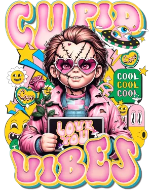 Chucky Love You Valentine DTF (direct-to-film) Transfer