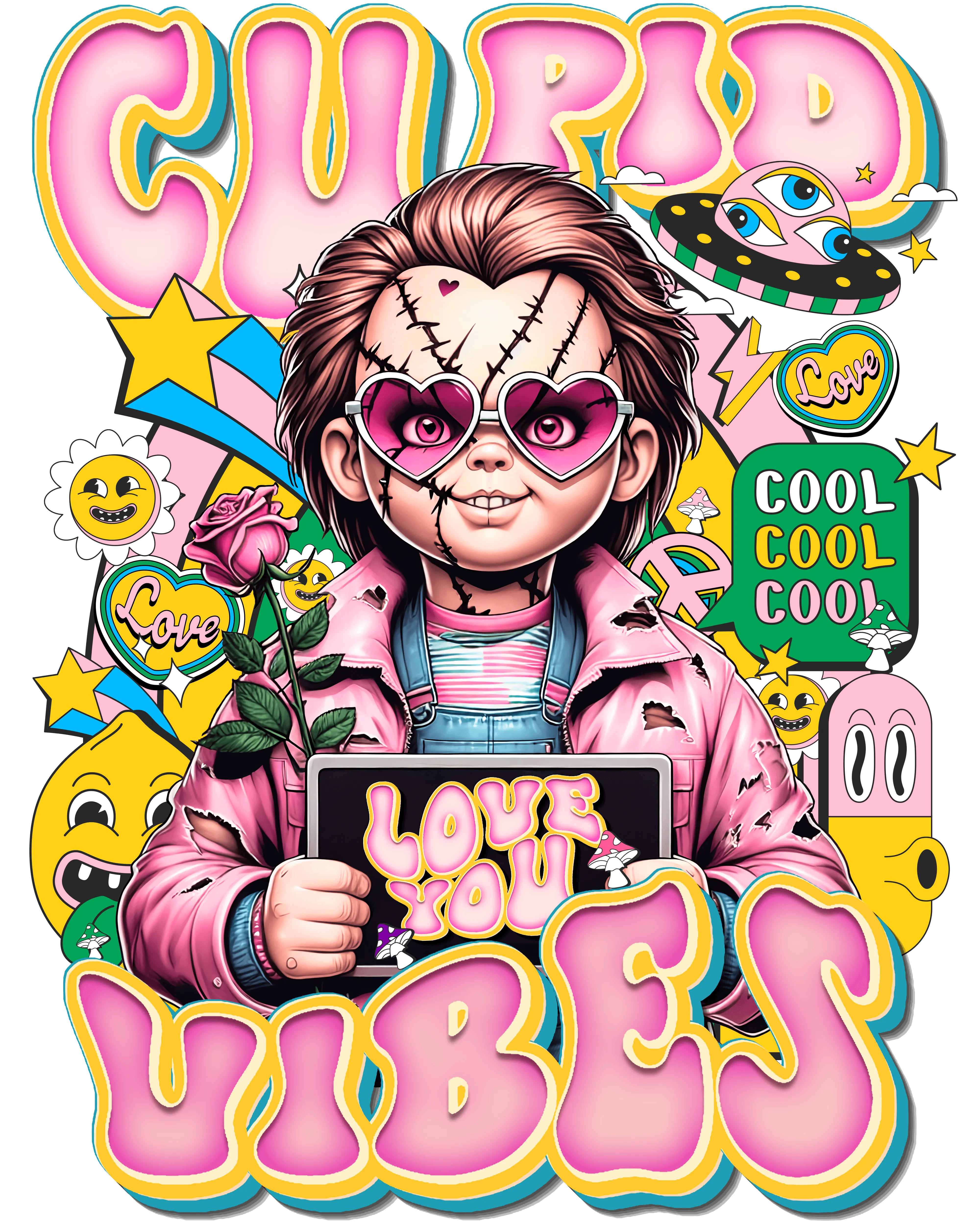 Chucky Love You Valentine DTF (direct-to-film) Transfer