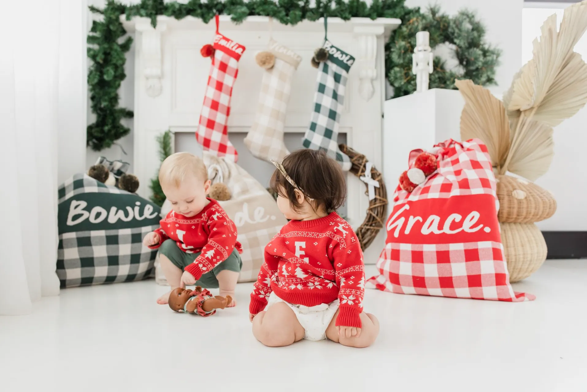Classic Christmas Santa Stocking - Red Gingham