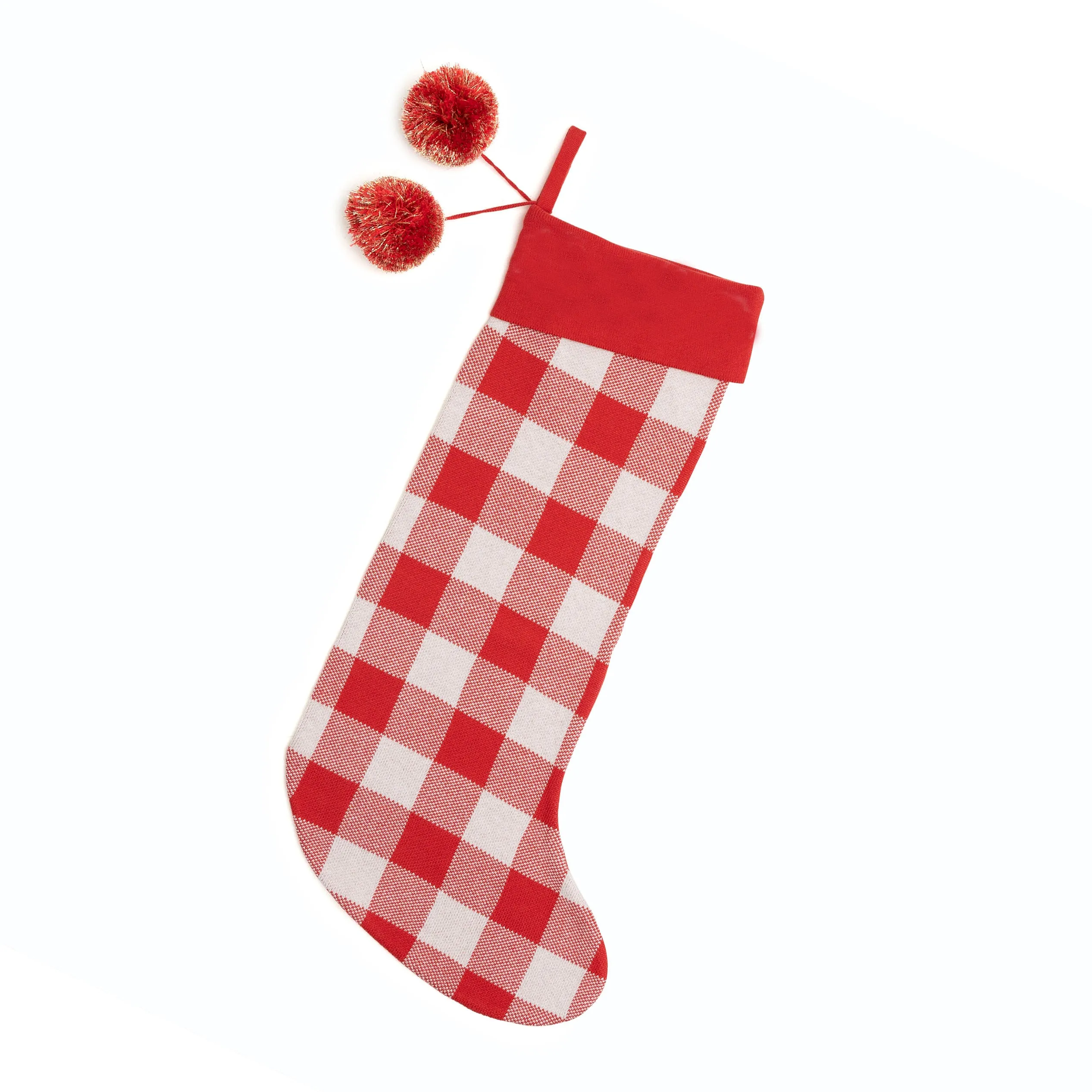 Classic Christmas Santa Stocking - Red Gingham
